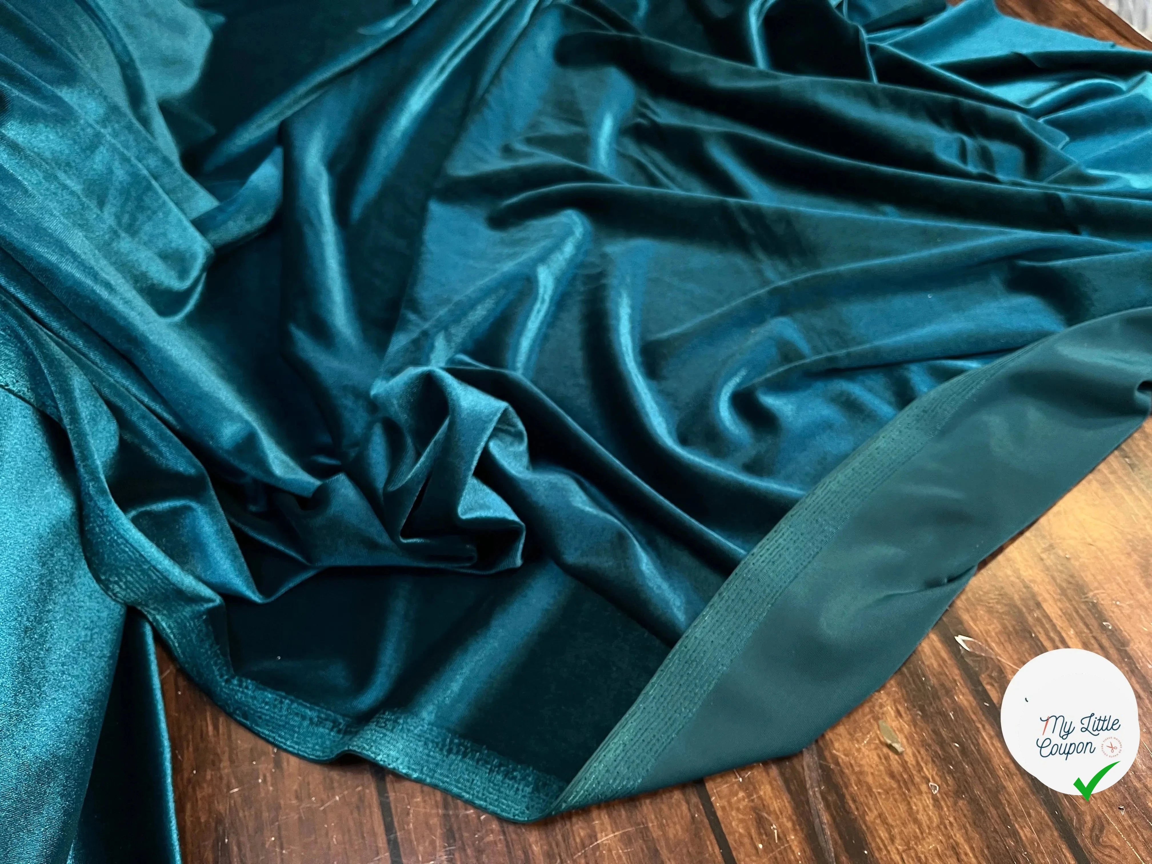 VELOURS CARVICO MAILLE STRETCH BLEU CANARD - My Little Coupon