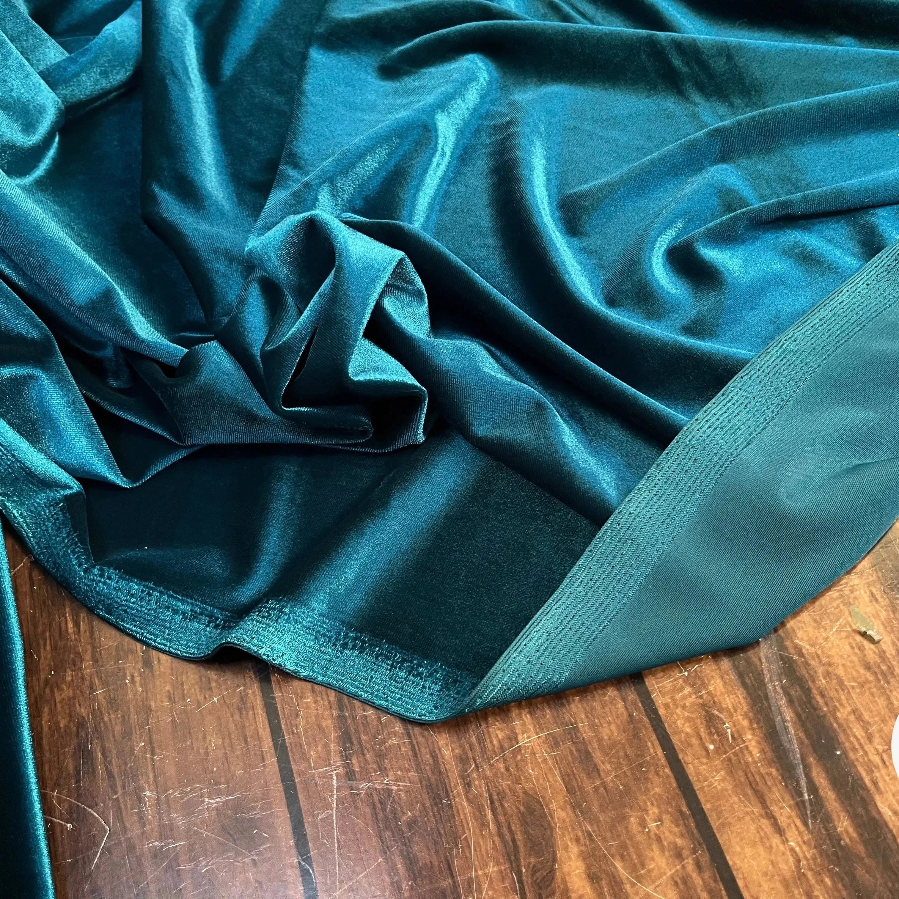 VELOURS CARVICO MAILLE STRETCH BLEU CANARD - My Little Coupon