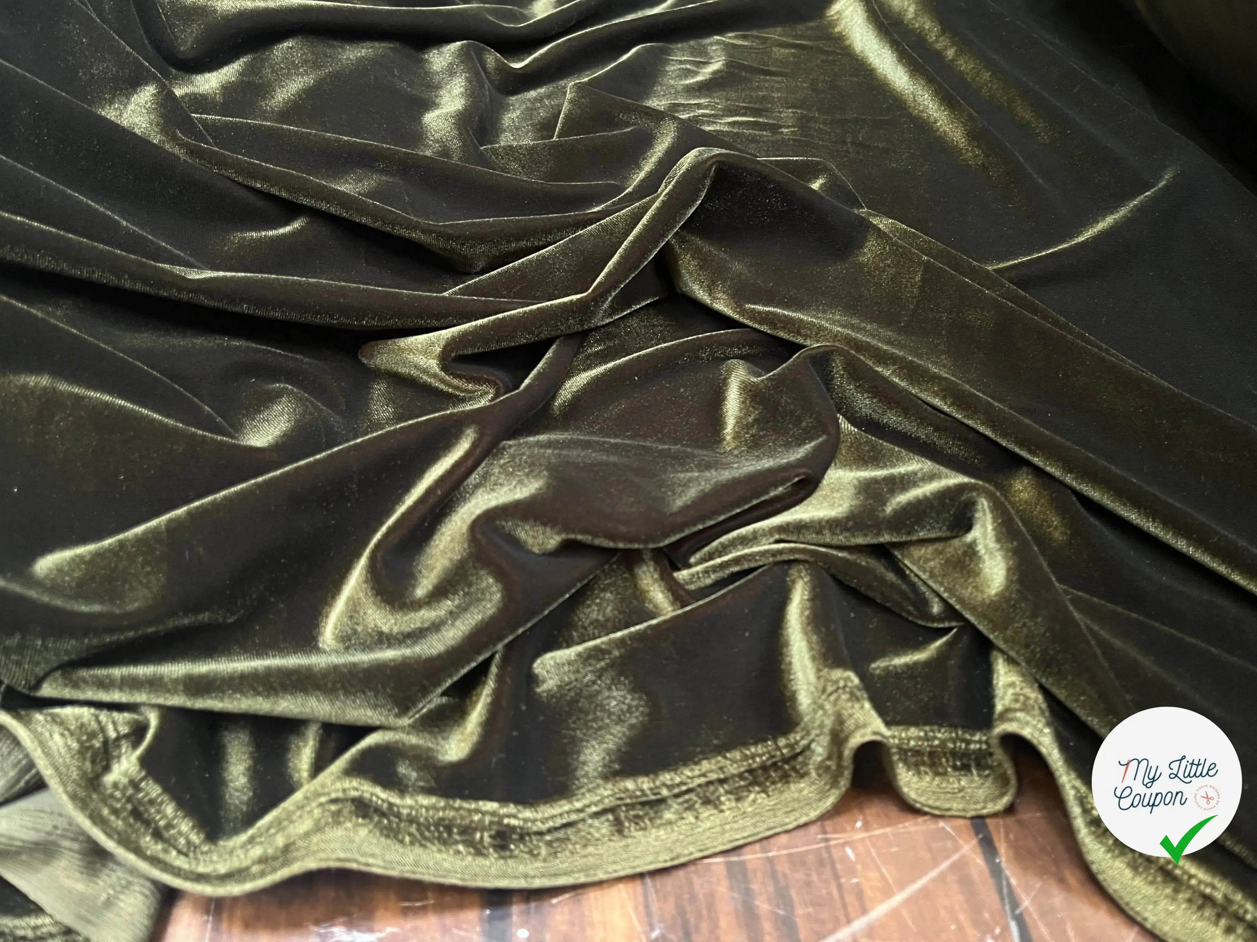 VELOURS CARVICO MAILLE STRETCH KAKI - My Little Coupon