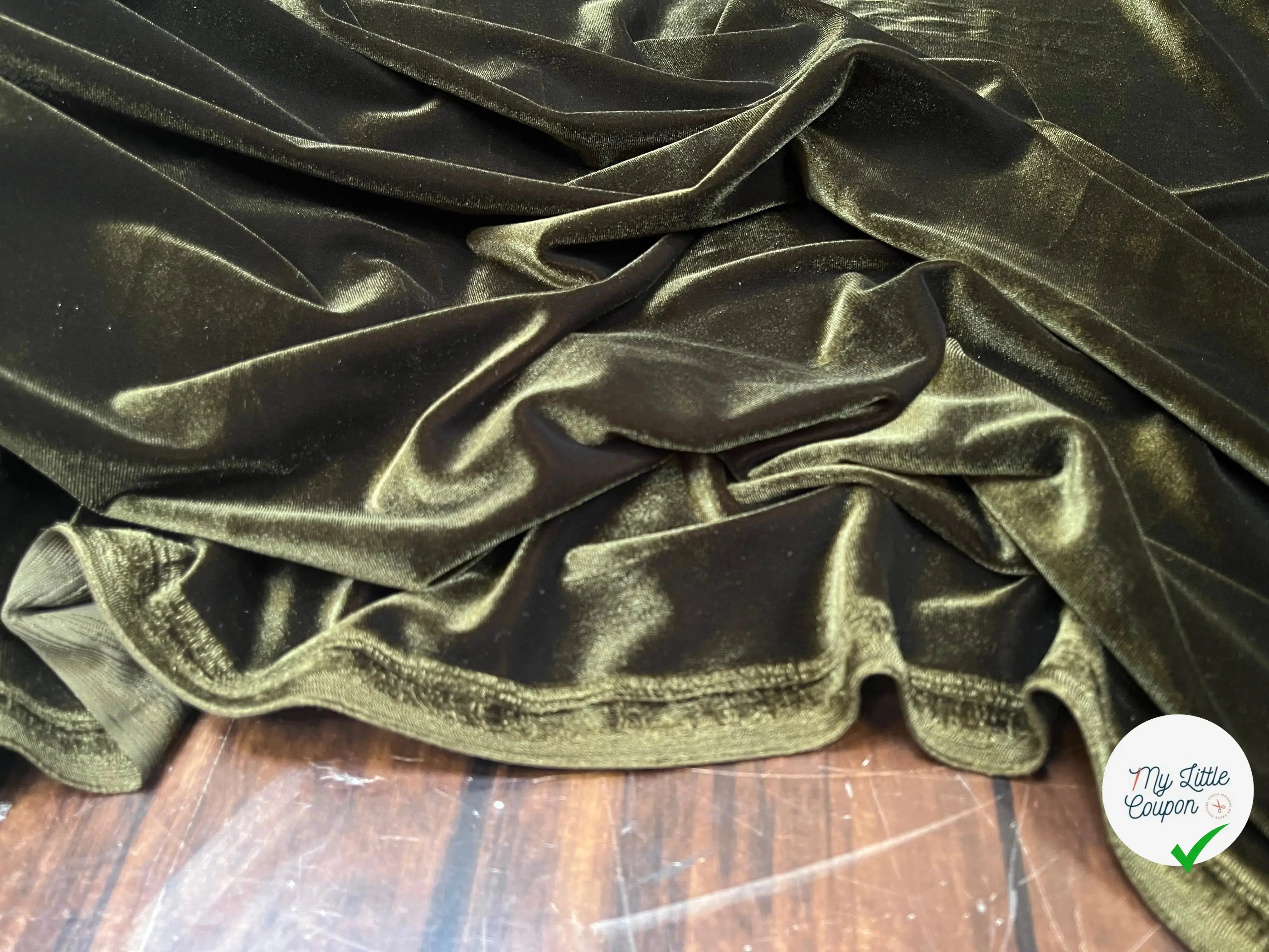 VELOURS CARVICO MAILLE STRETCH KAKI - My Little Coupon