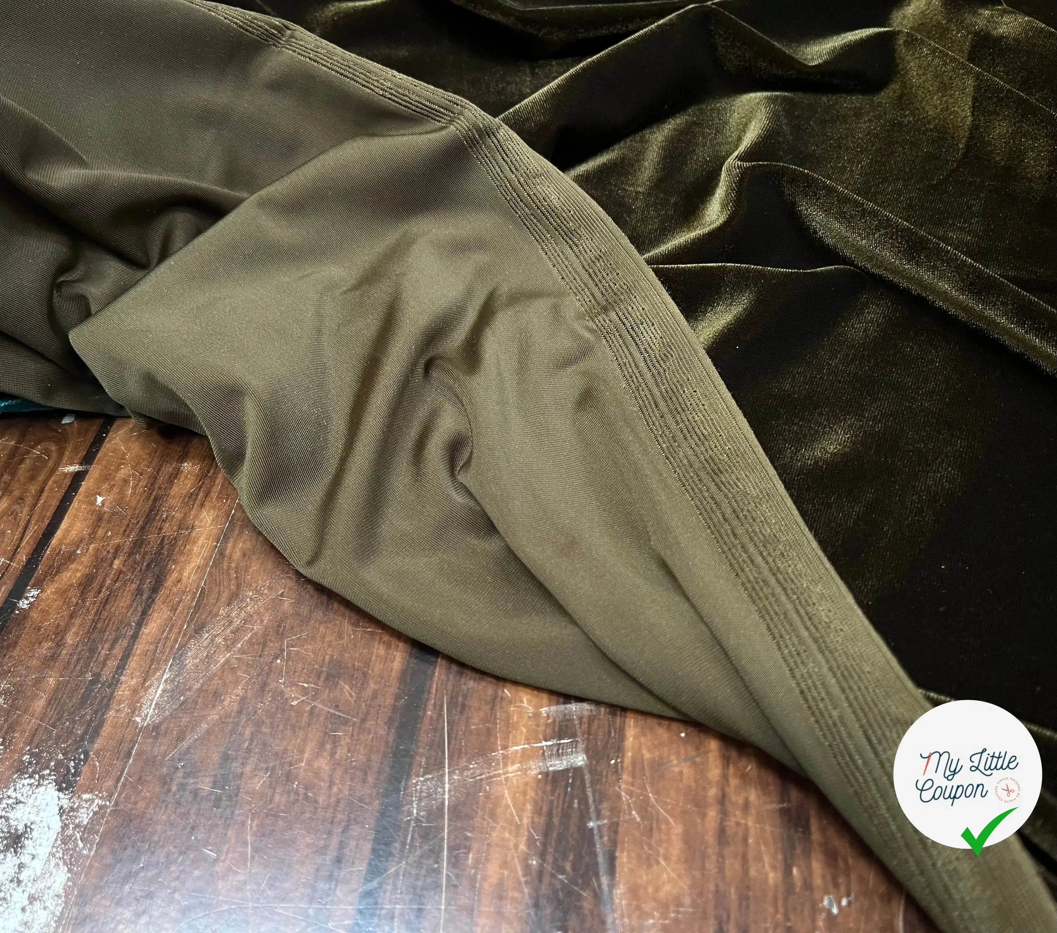 VELOURS CARVICO MAILLE STRETCH KAKI - My Little Coupon