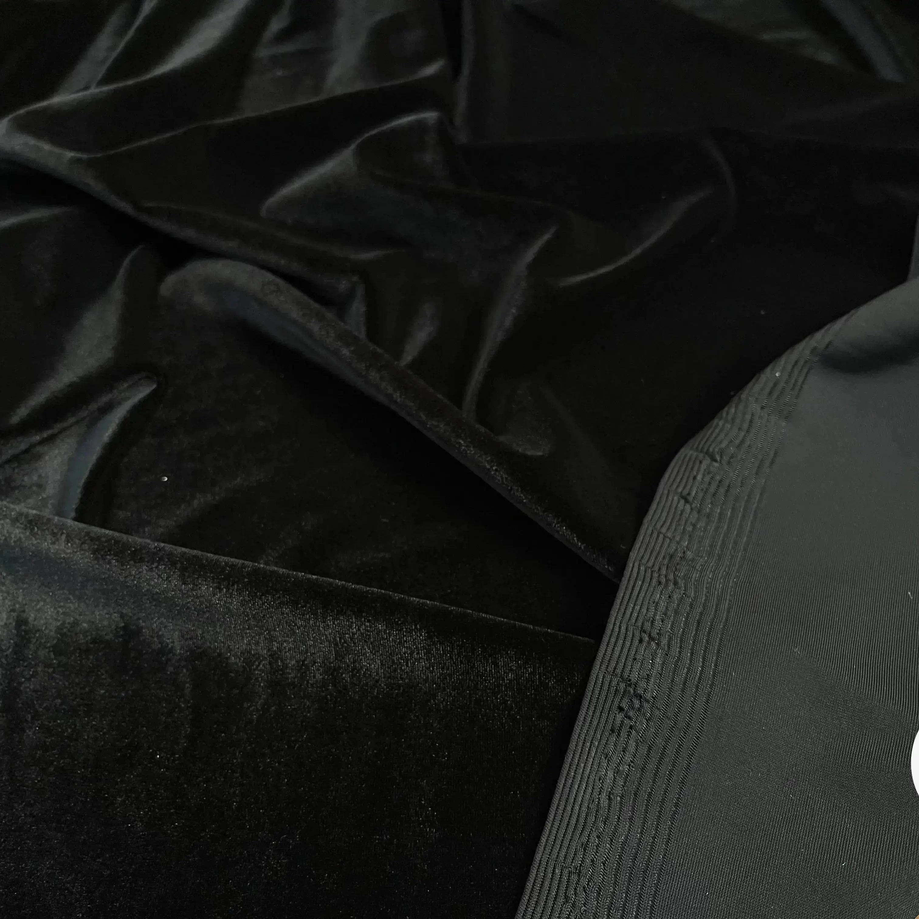 VELOURS CARVICO MAILLE STRETCH NOIR - My Little Coupon