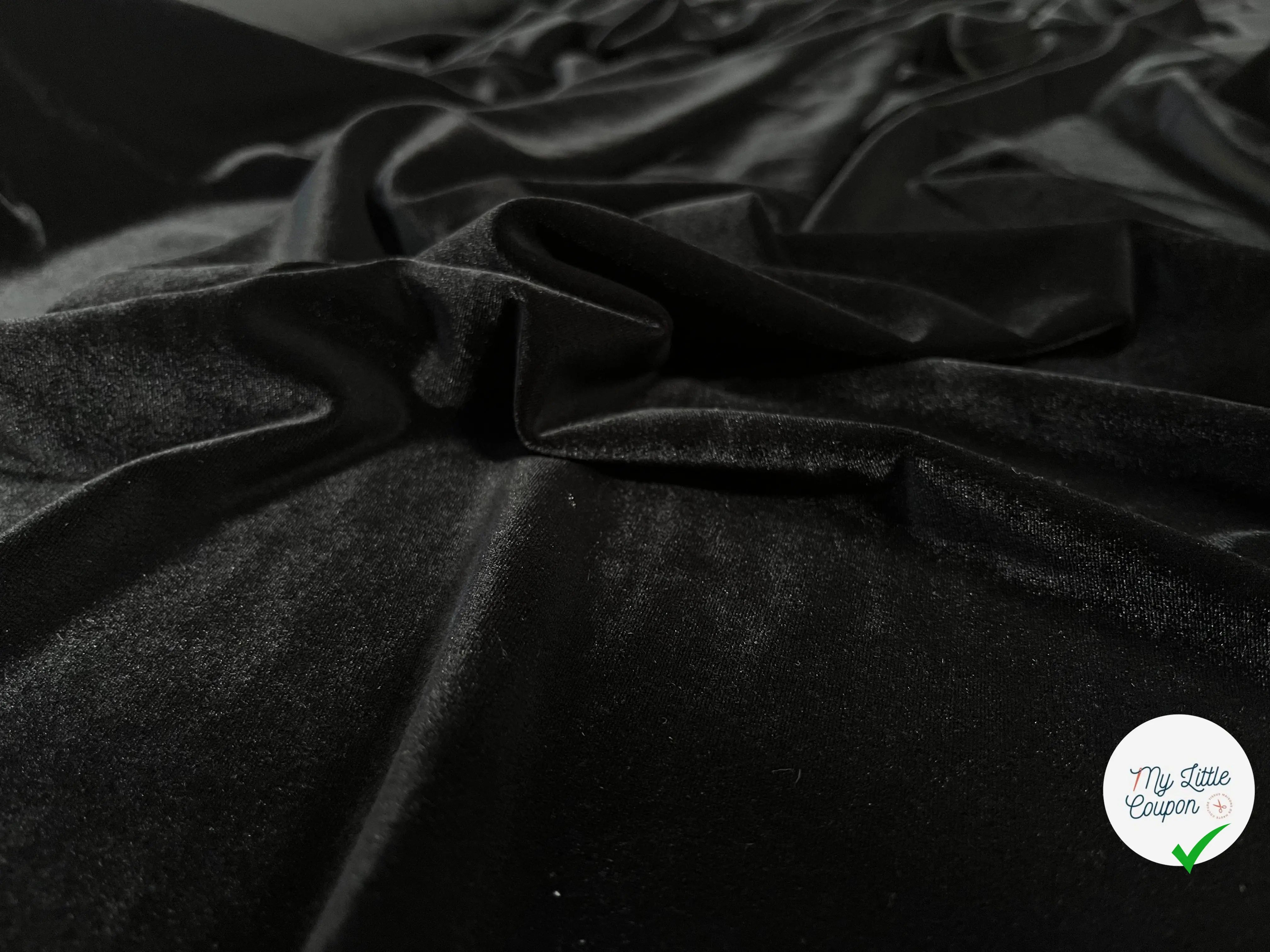(Chute) VELOURS CARVICO MAILLE STRETCH NOIR - My Little Coupon