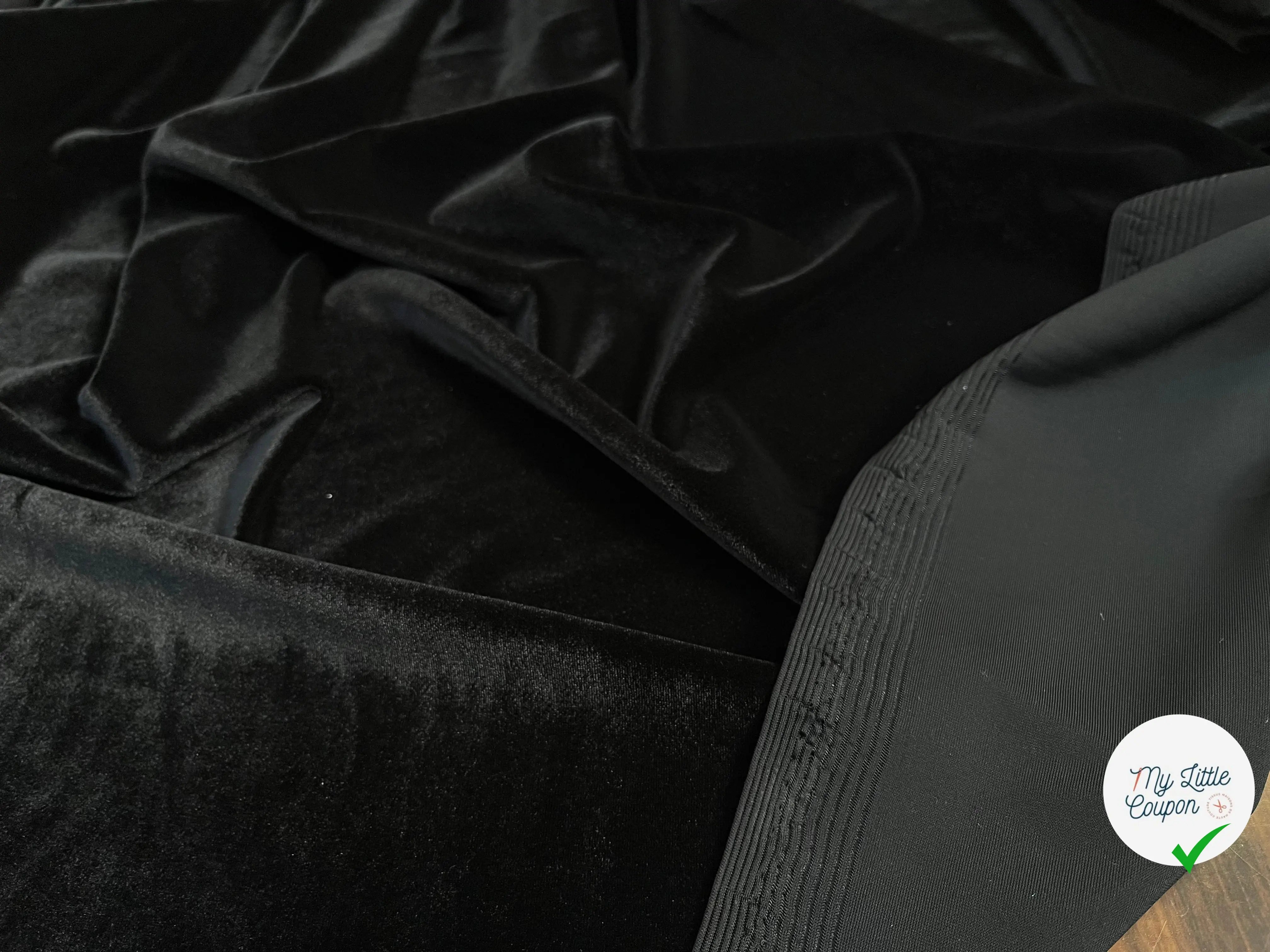 (Chute) VELOURS CARVICO MAILLE STRETCH NOIR - My Little Coupon