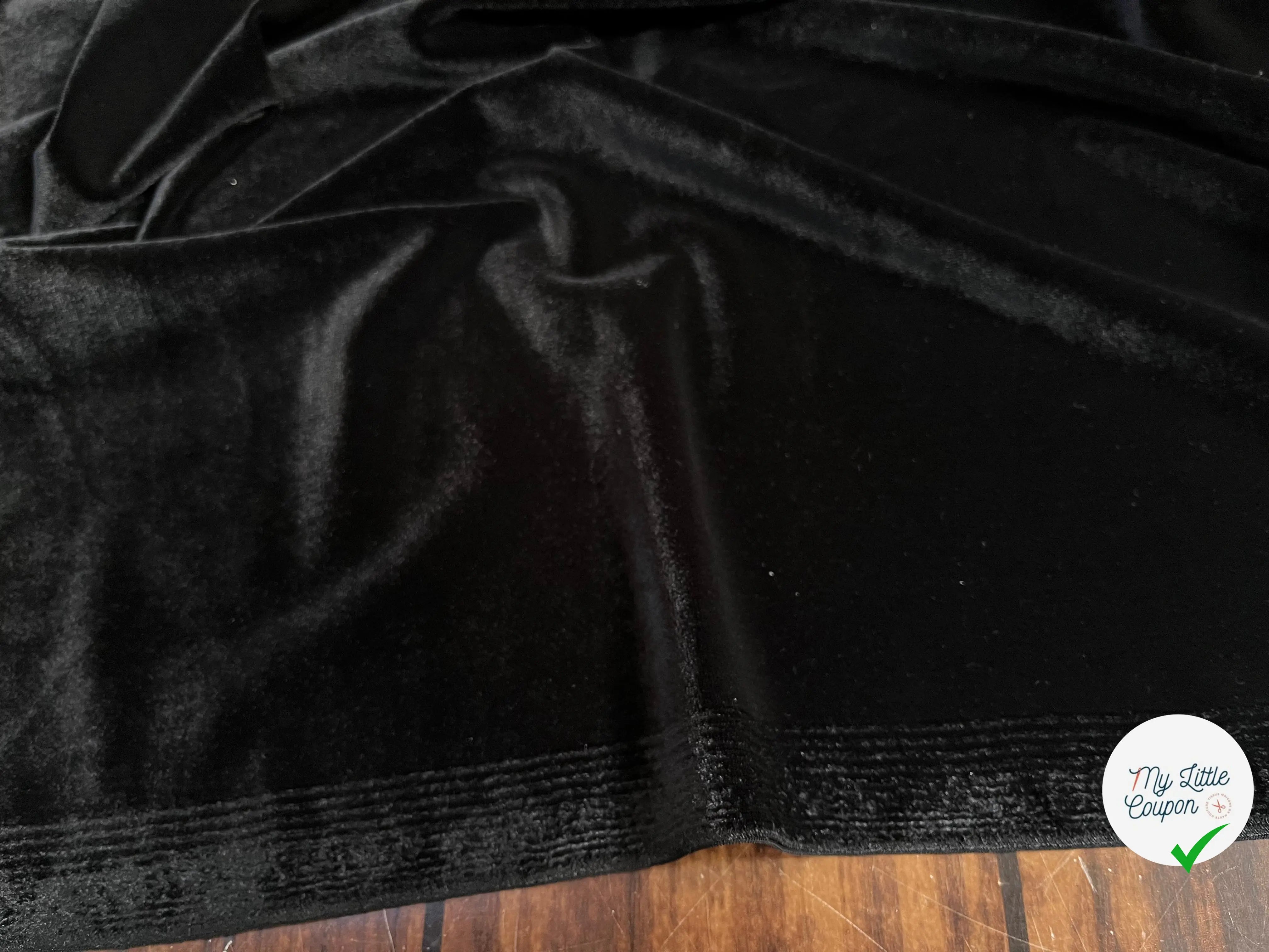 (Chute) VELOURS CARVICO MAILLE STRETCH NOIR - My Little Coupon