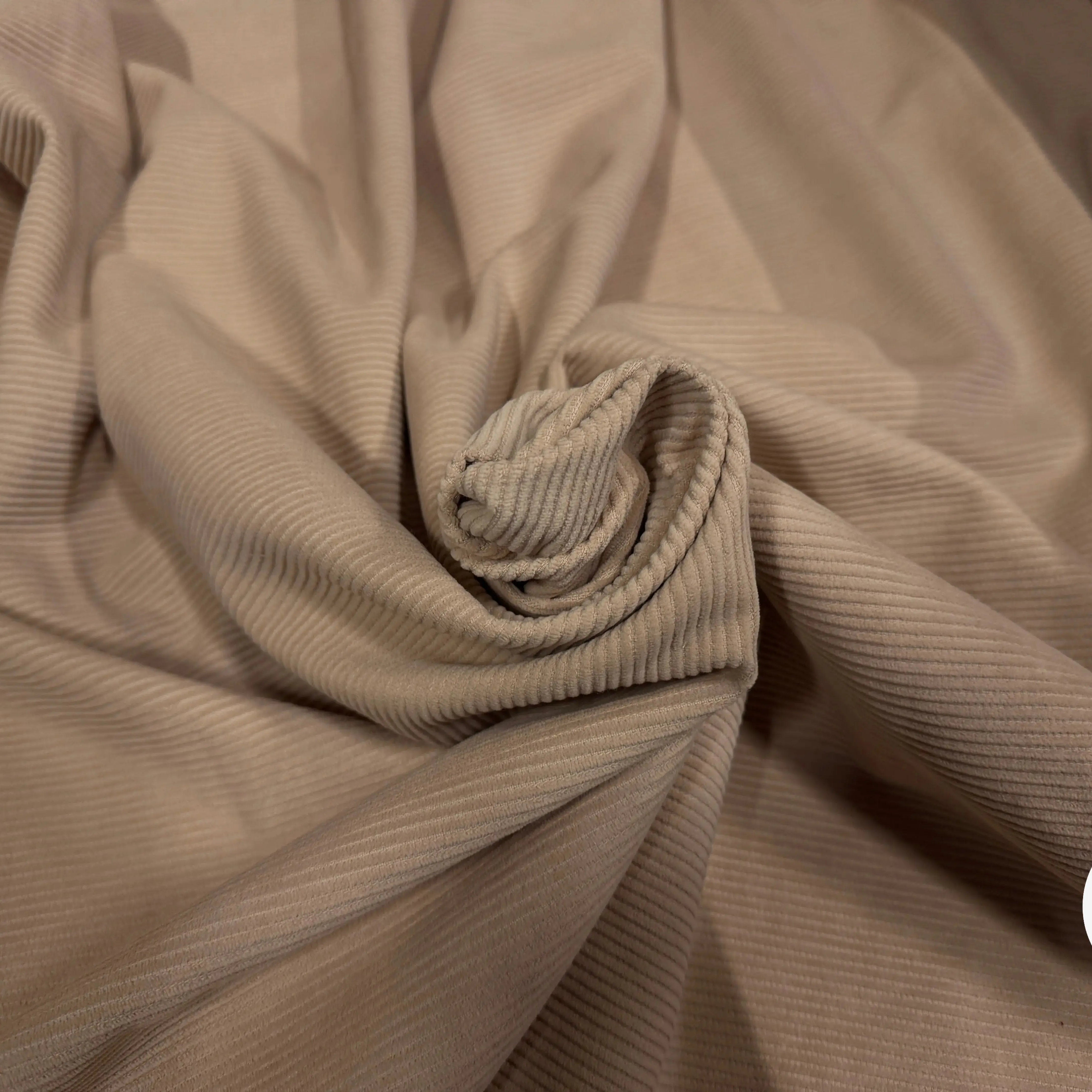 VELOURS COTELÉ 100% COTON BEIGE - My Little Coupon