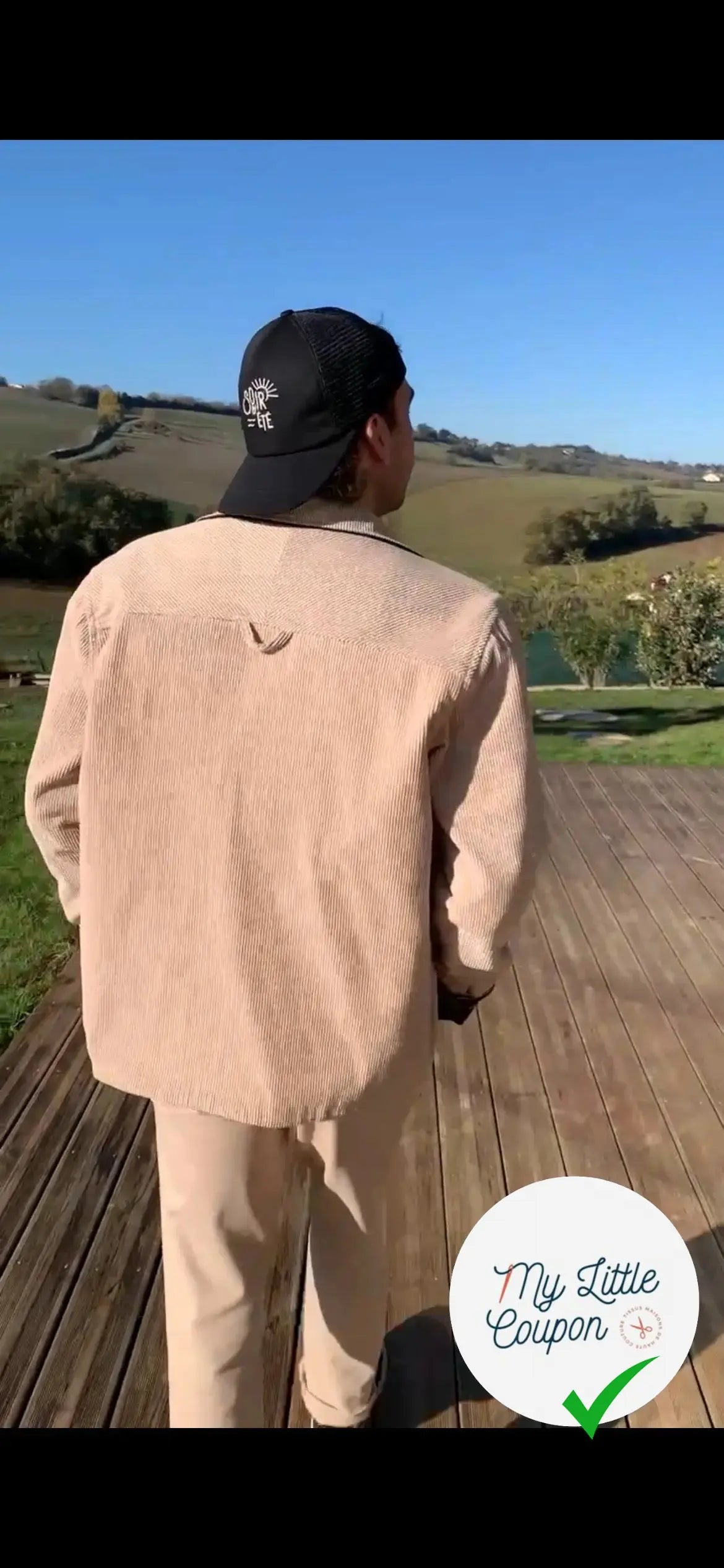 VELOURS COTELÉ 100% COTON BEIGE - My Little Coupon