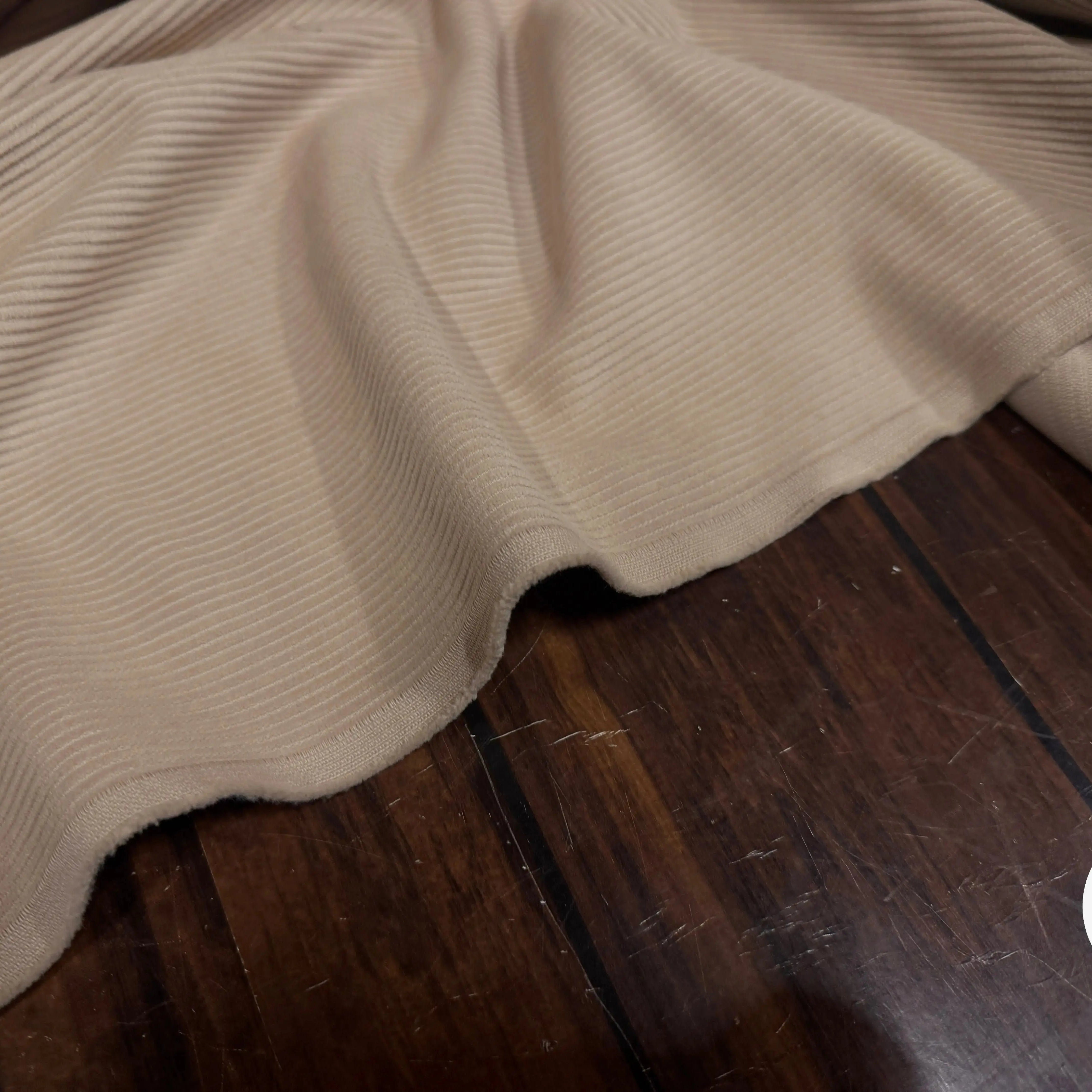 VELOURS COTELÉ 100% COTON BEIGE - My Little Coupon