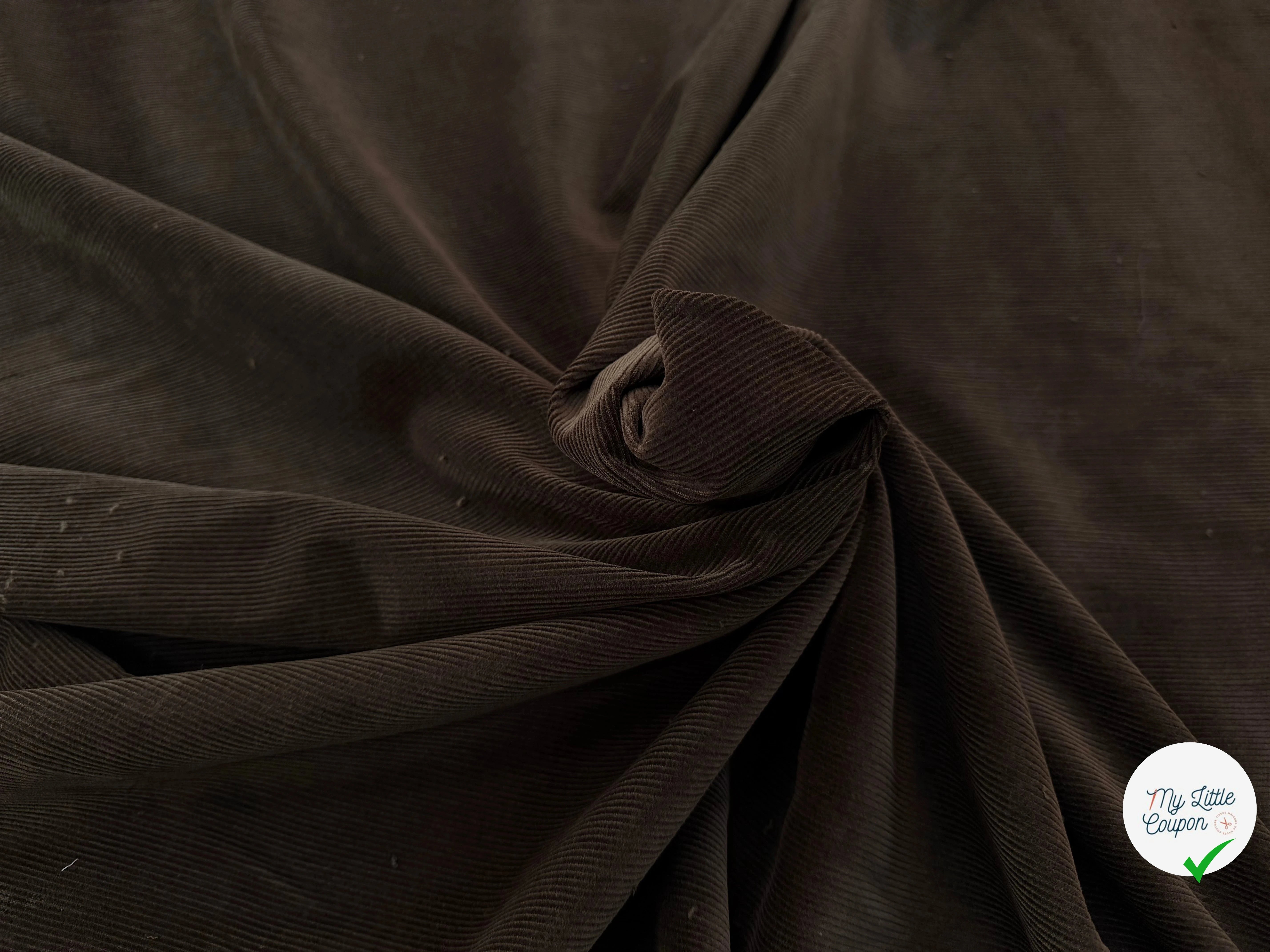 VELOURS COTELE EN COTON 1000 RAIES CAFE - My Little Coupon