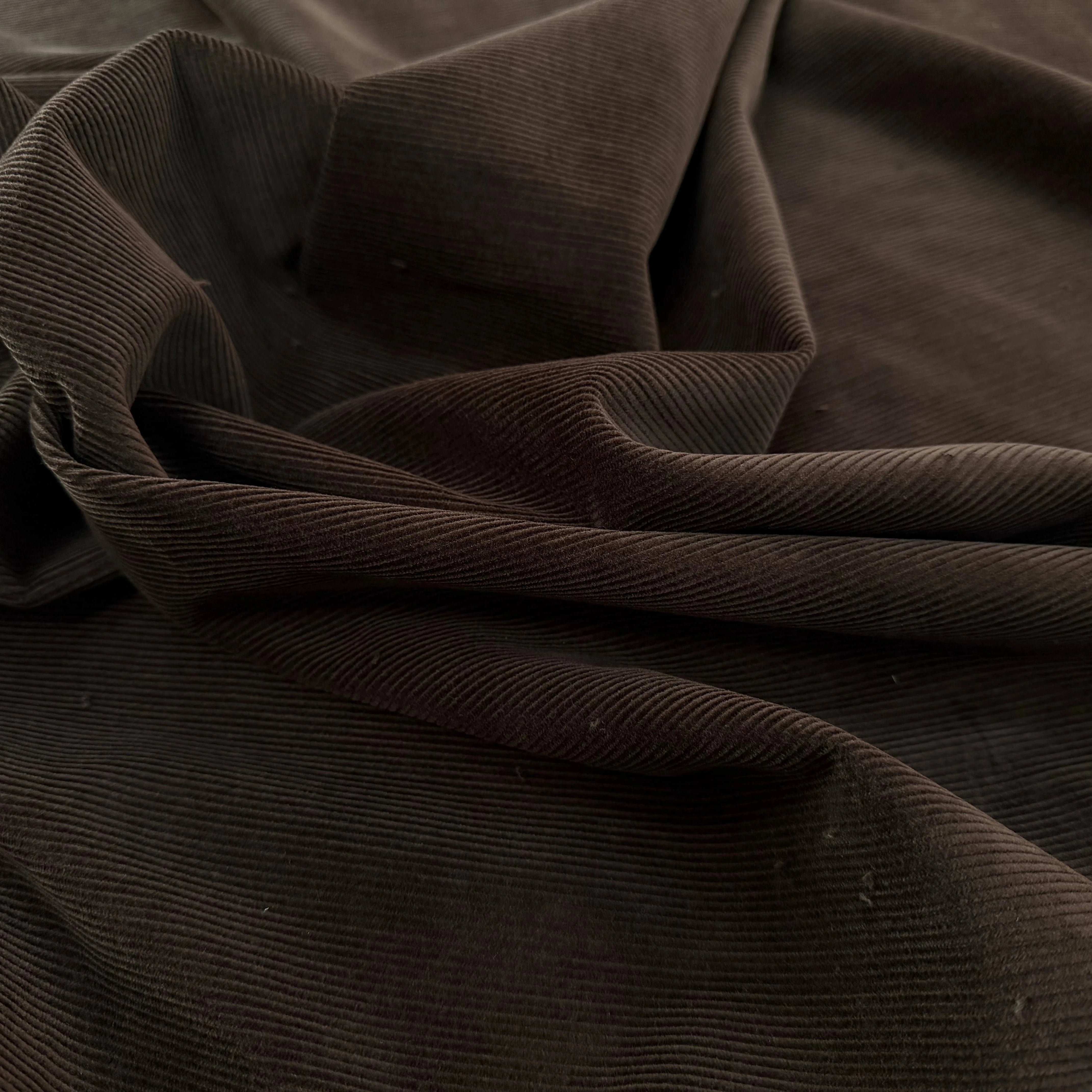 VELOURS COTELE EN COTON 1000 RAIES CAFE - My Little Coupon