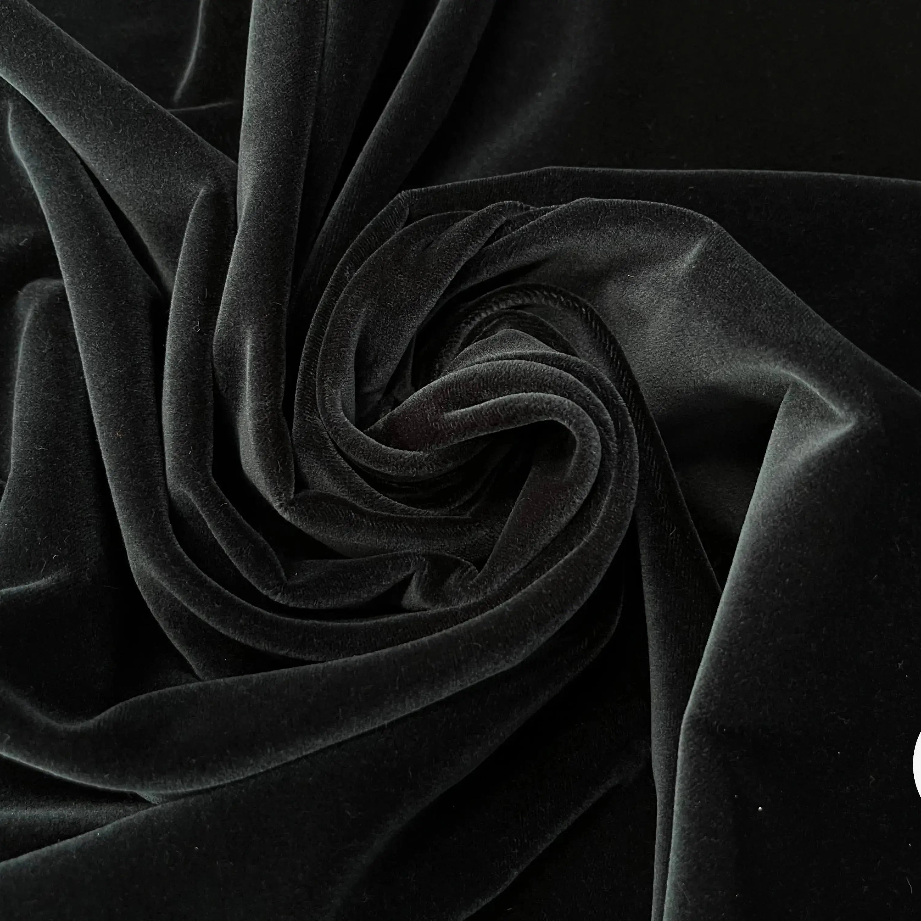 VELOURS DE COTON LISSE UNI NOIR QUALITÉ COUTURE - My Little Coupon