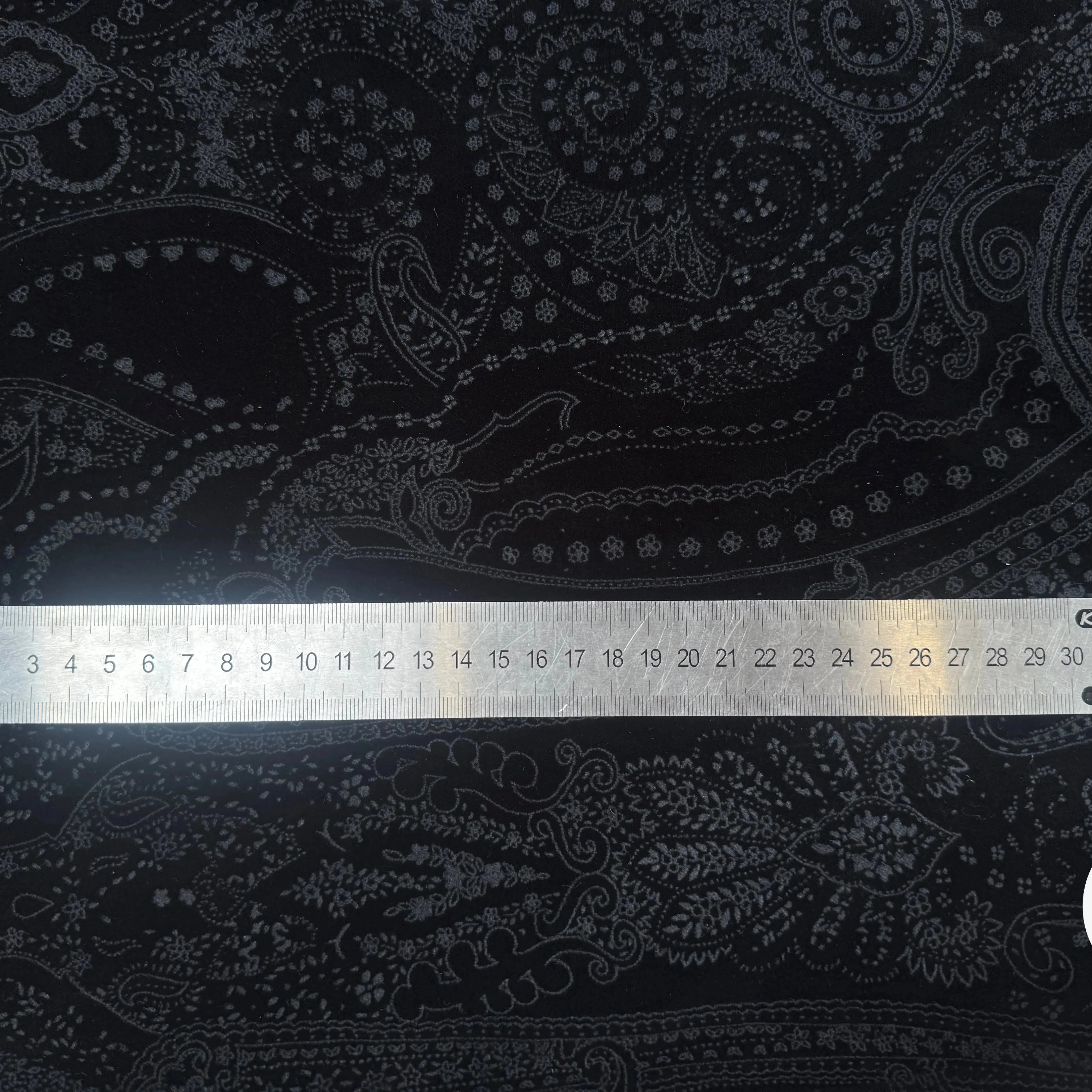 VELOURS DE COTON NOIR MOTIF ESPRIT PERSAN - My Little Coupon