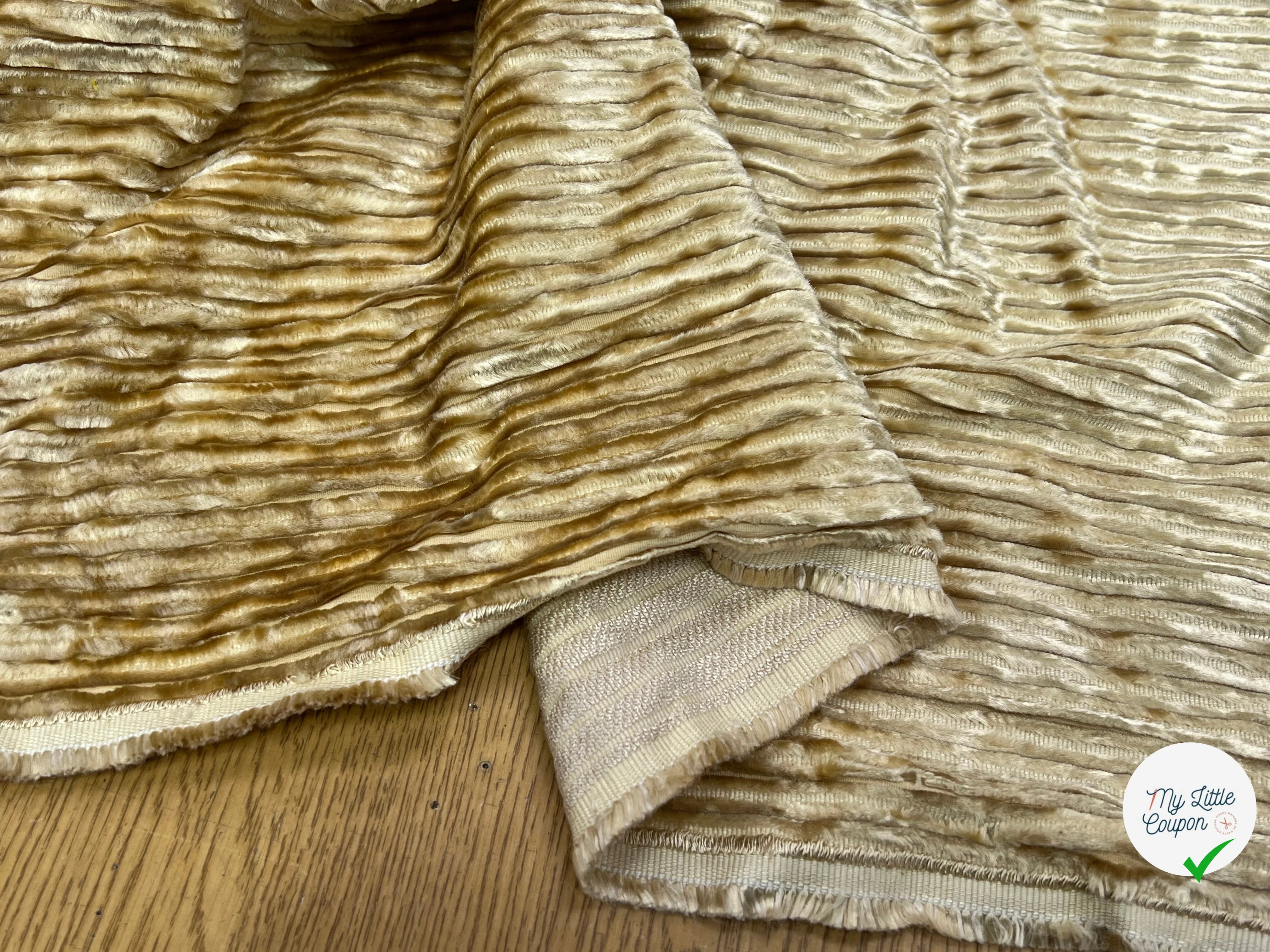 (Chute) VELOURS PUEBELA BEIGE VANILLE 130CM 100% COTON - My Little Coupon