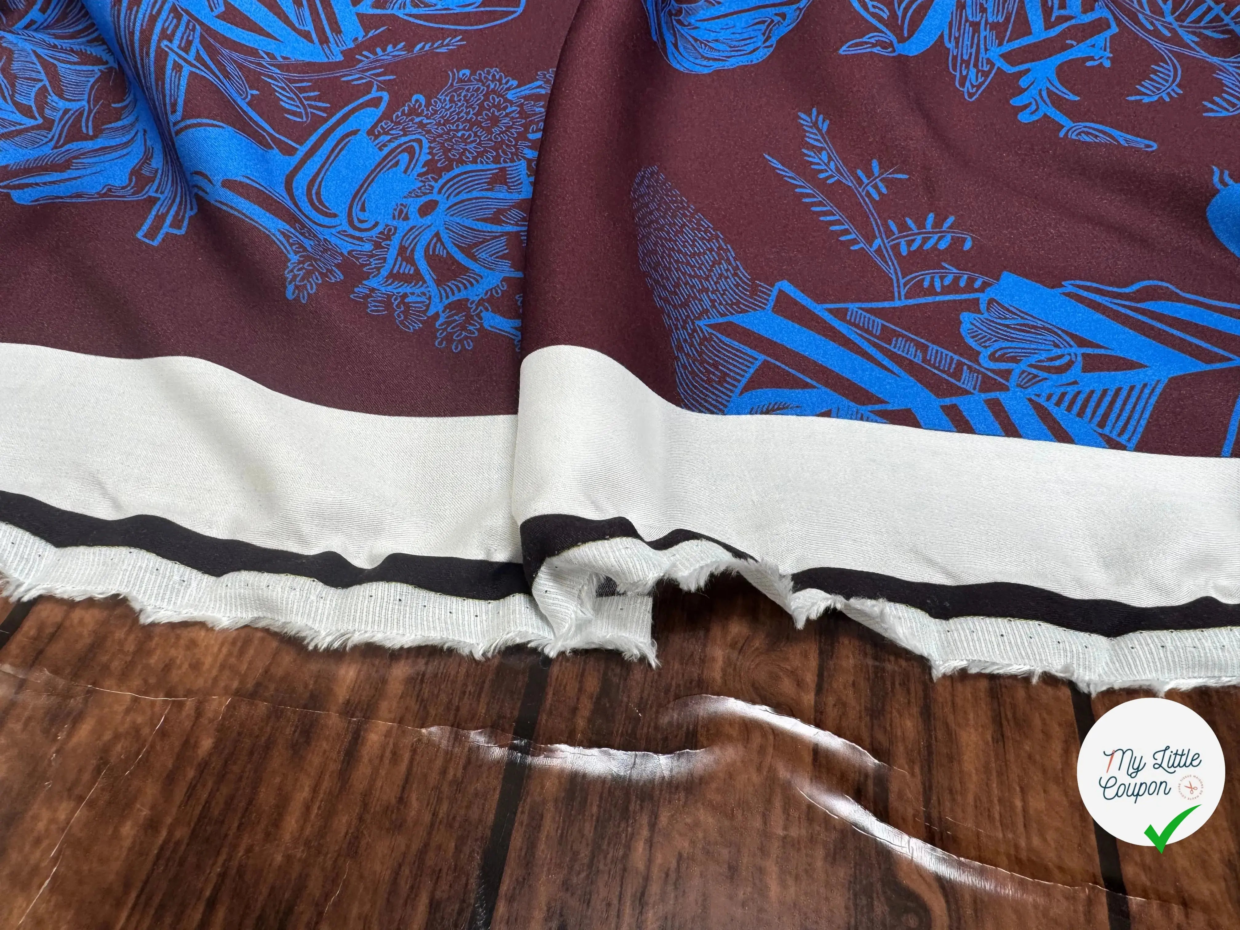 VELOUTINE 100% COTON BLEU ET MARRON - My Little Coupon