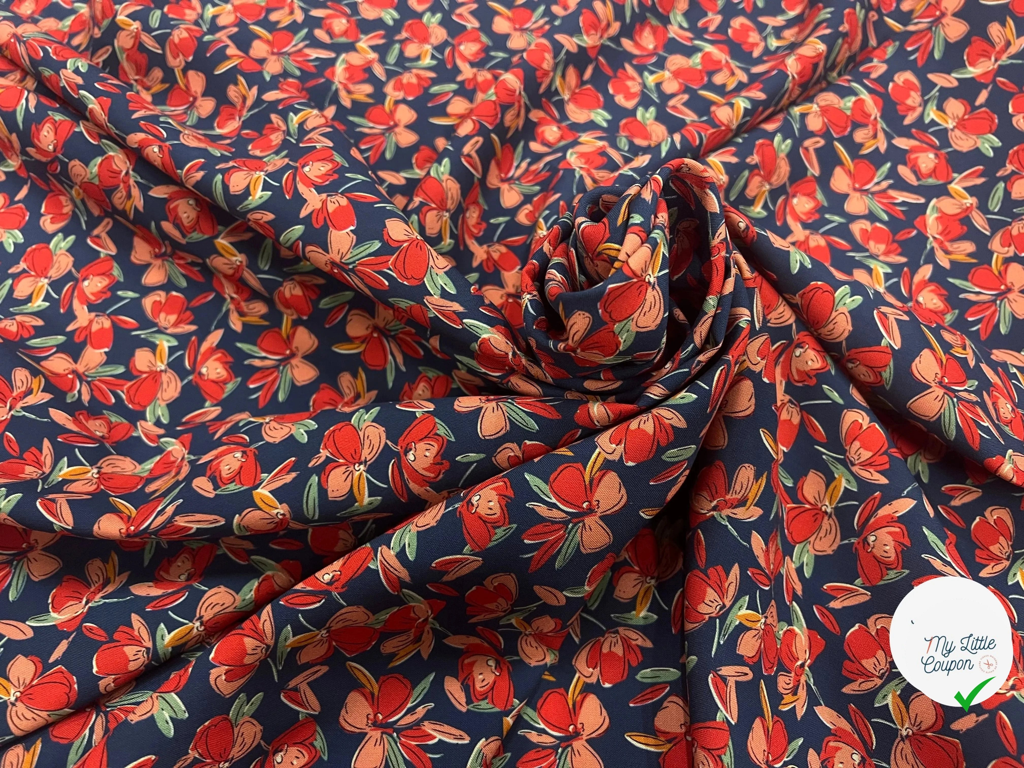 VISCOSE BLOSSOM MARINE PRINT - My Little Coupon