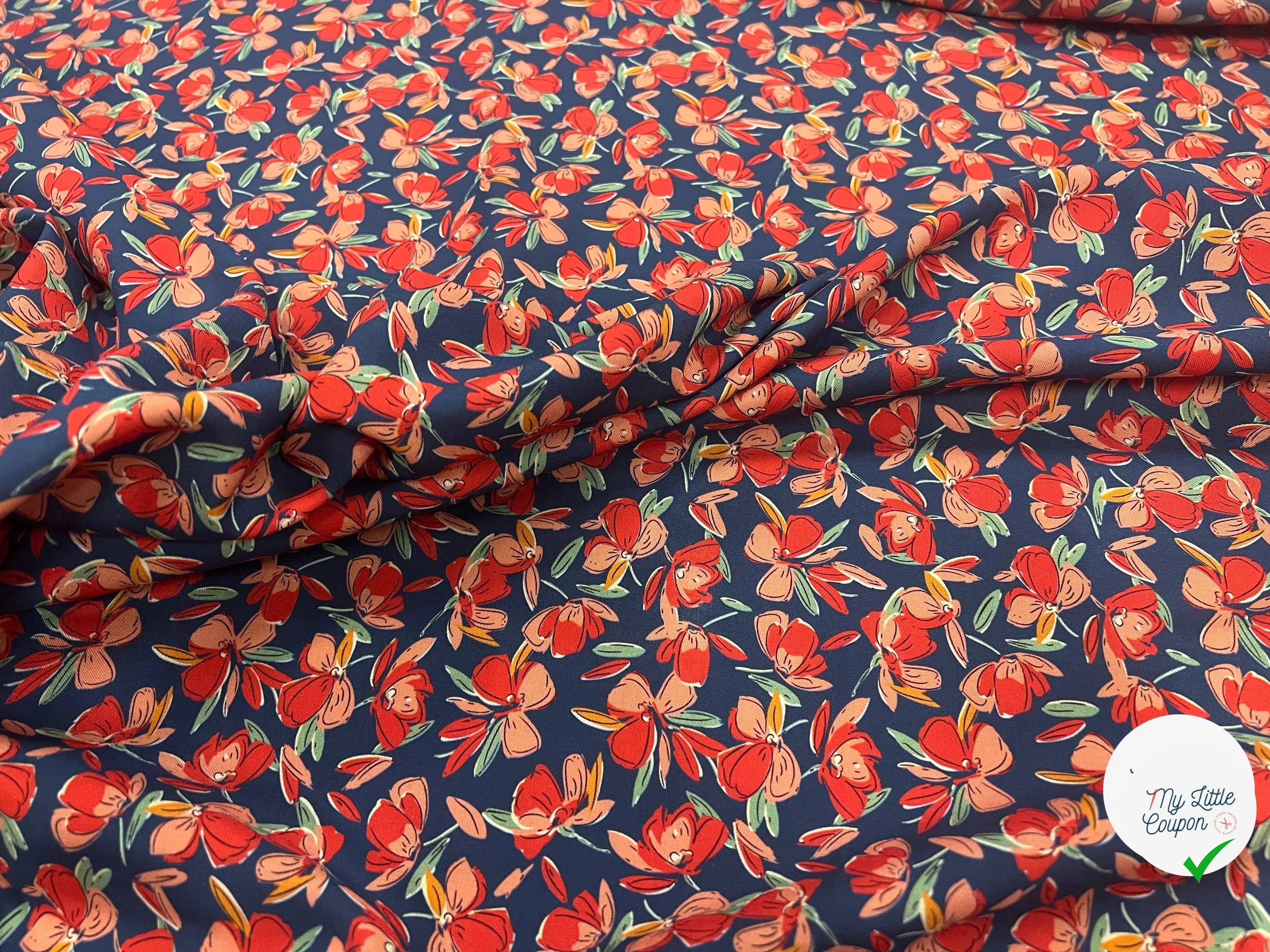 VISCOSE BLOSSOM MARINE PRINT - My Little Coupon