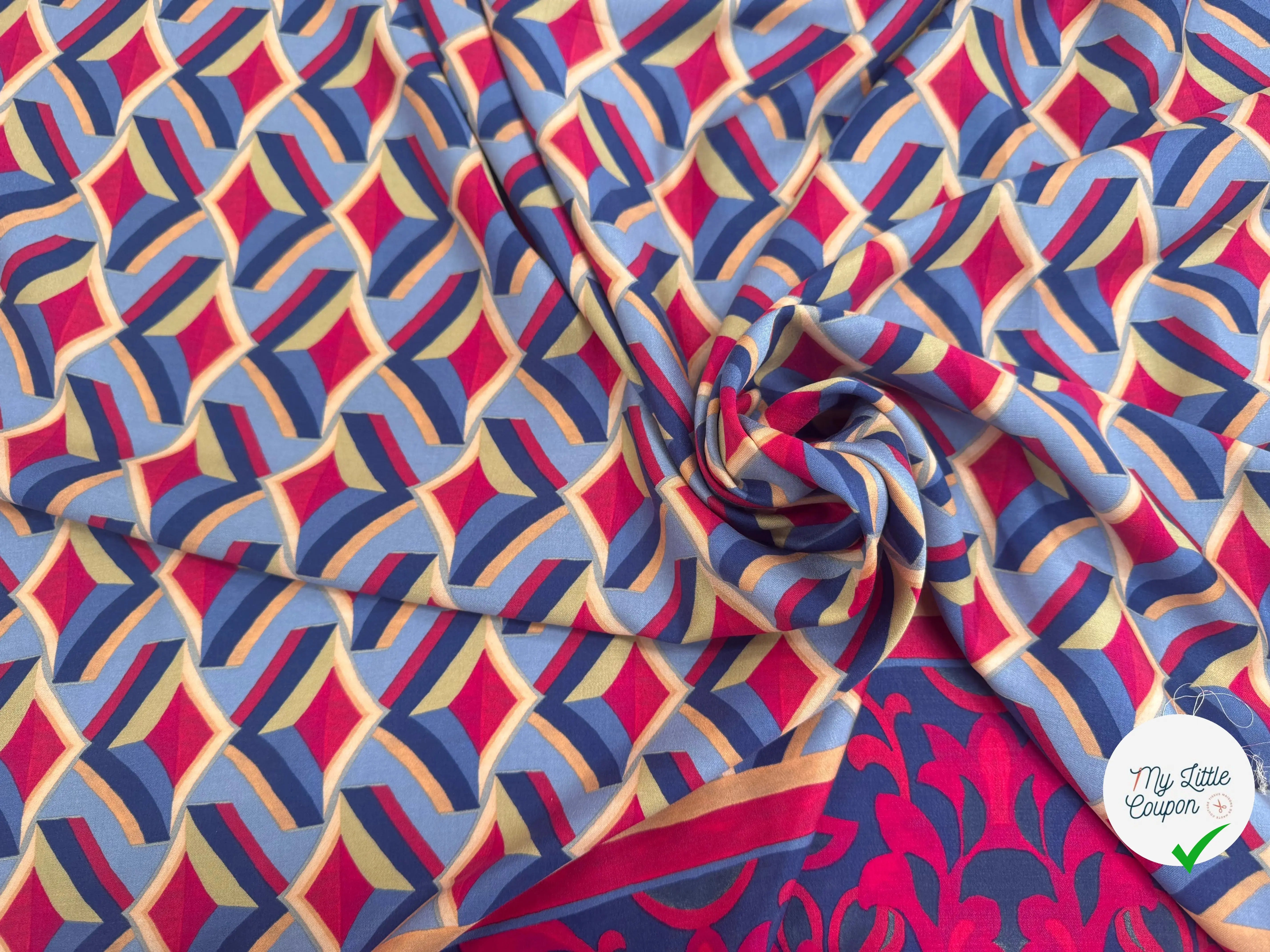 VISCOSE GÉOMÉTRIQUE ROYALE AVEC BASE - My Little Coupon