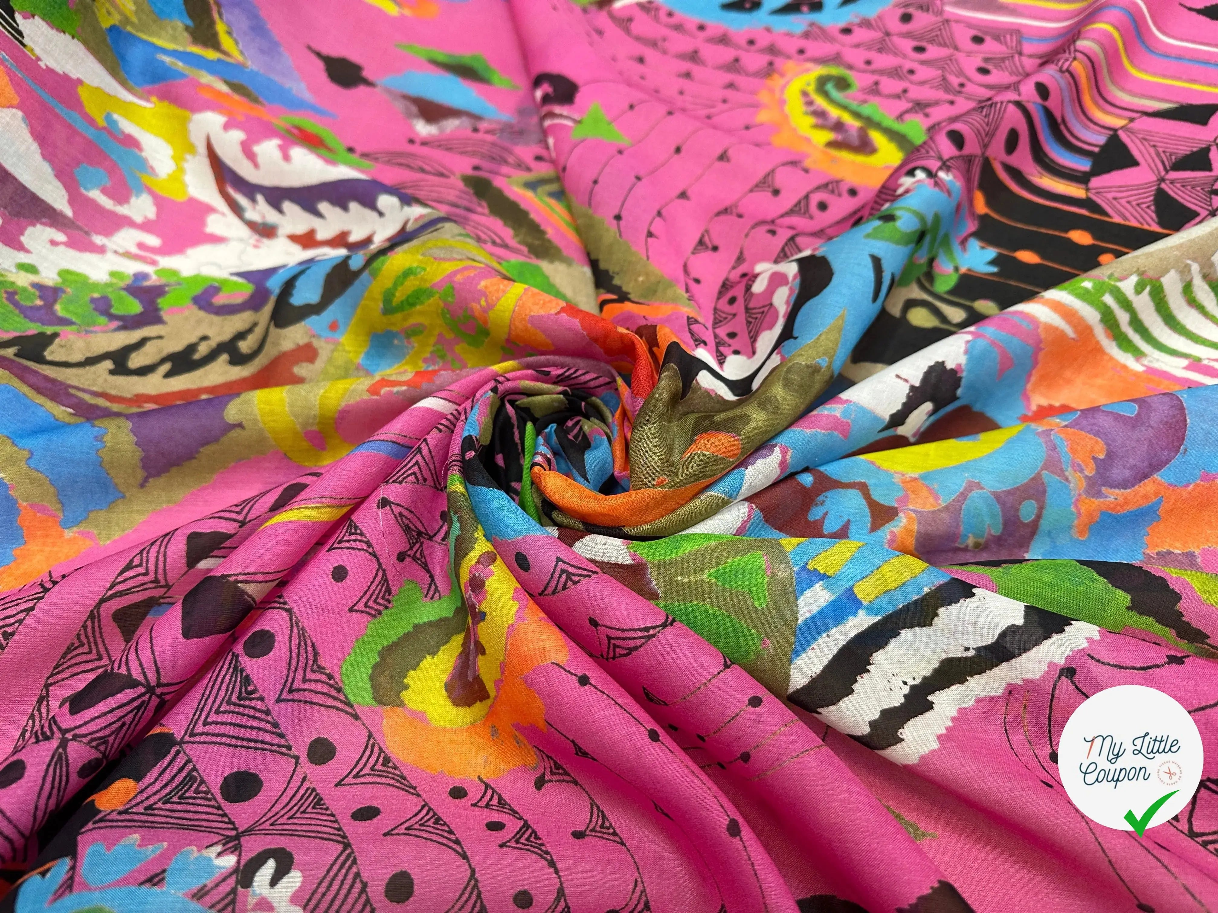 VOILE DE COTON AQUARELLA ROSIE JOYEUXÂ - My Little Coupon