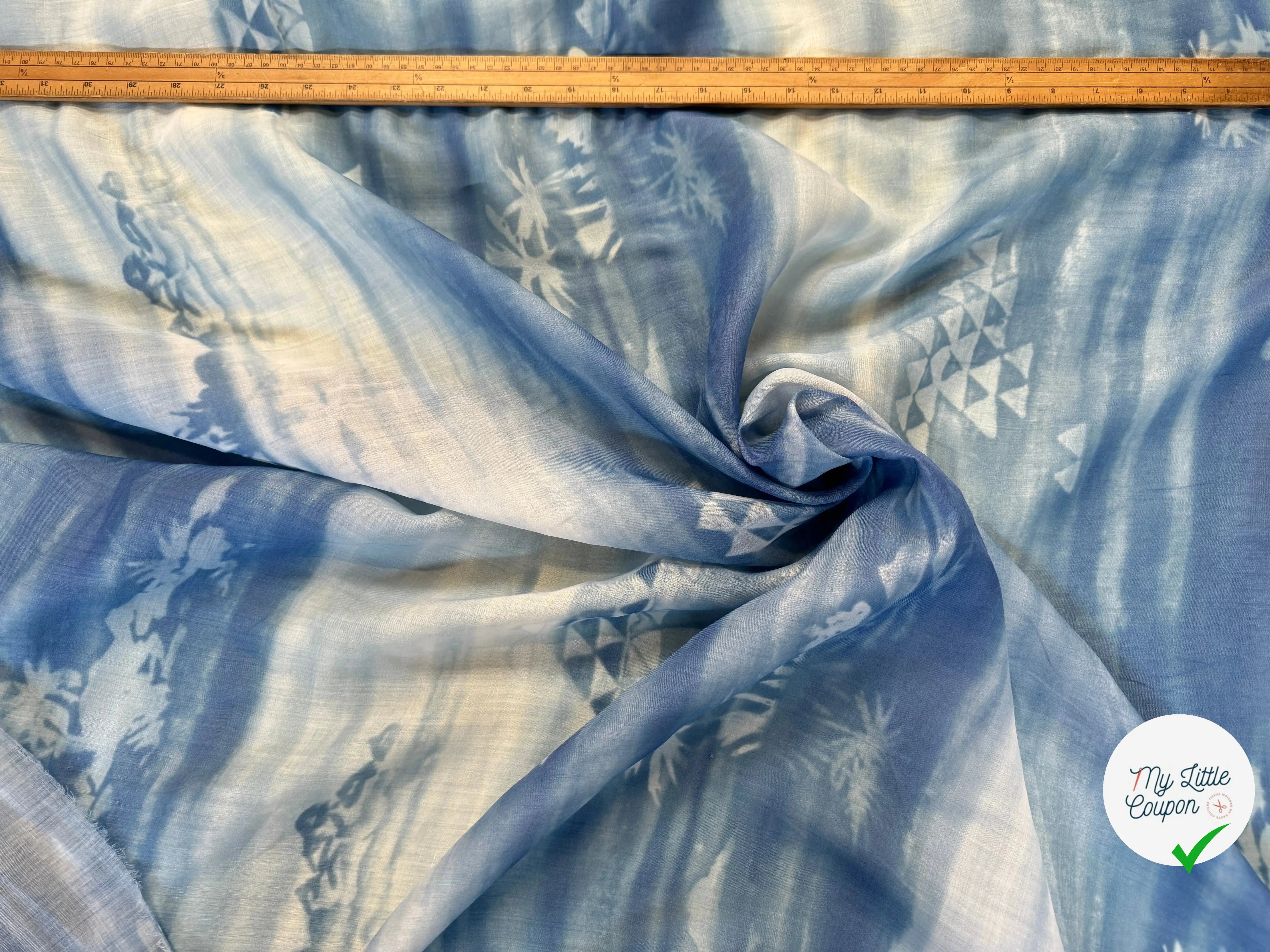 VOILE DE COTON EMERISÉ VOYAGE BLEUTÉ - My Little Coupon