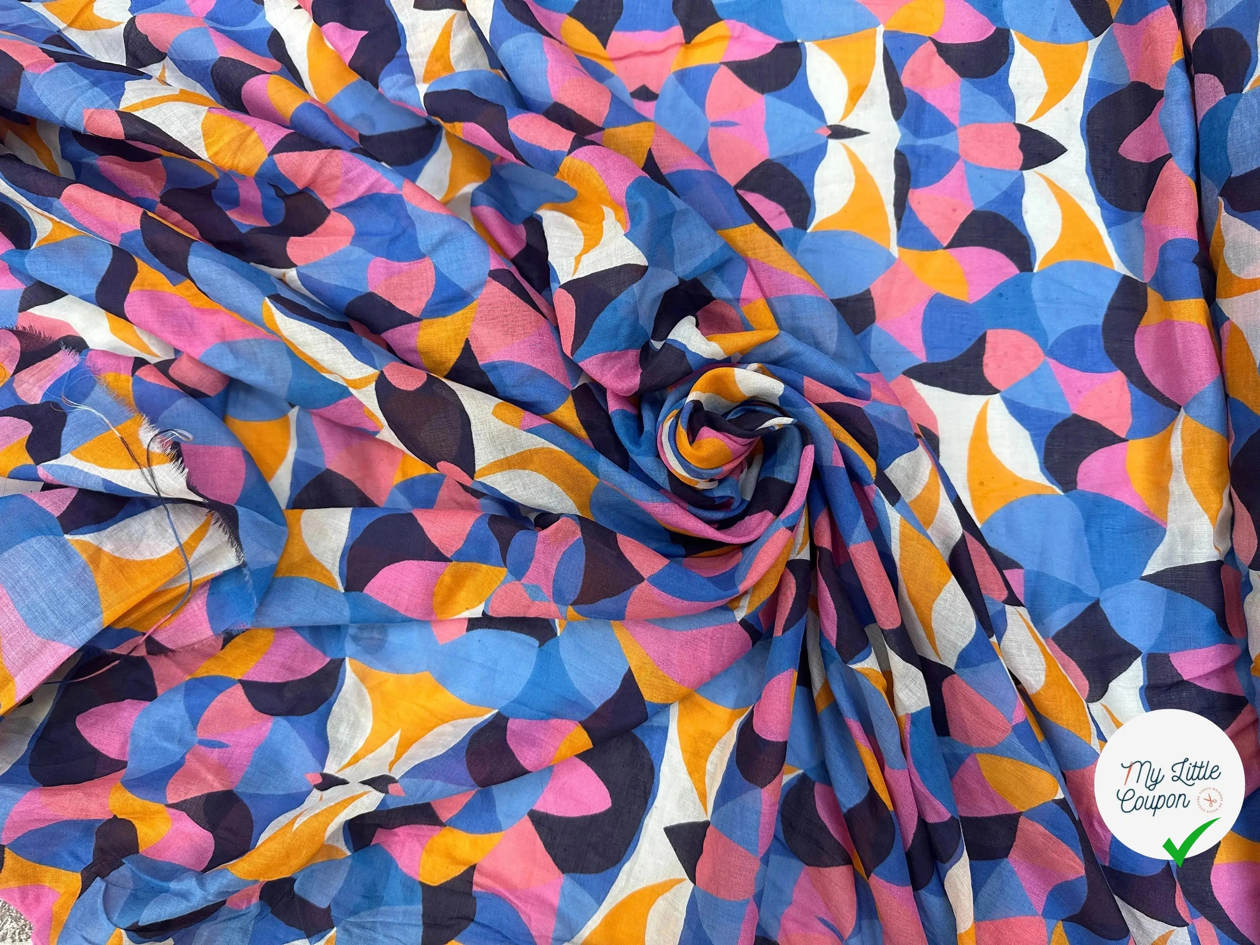 VOILE DE COTON FRUITÉ GEOMETRIA MULTICOLORE - My Little Coupon