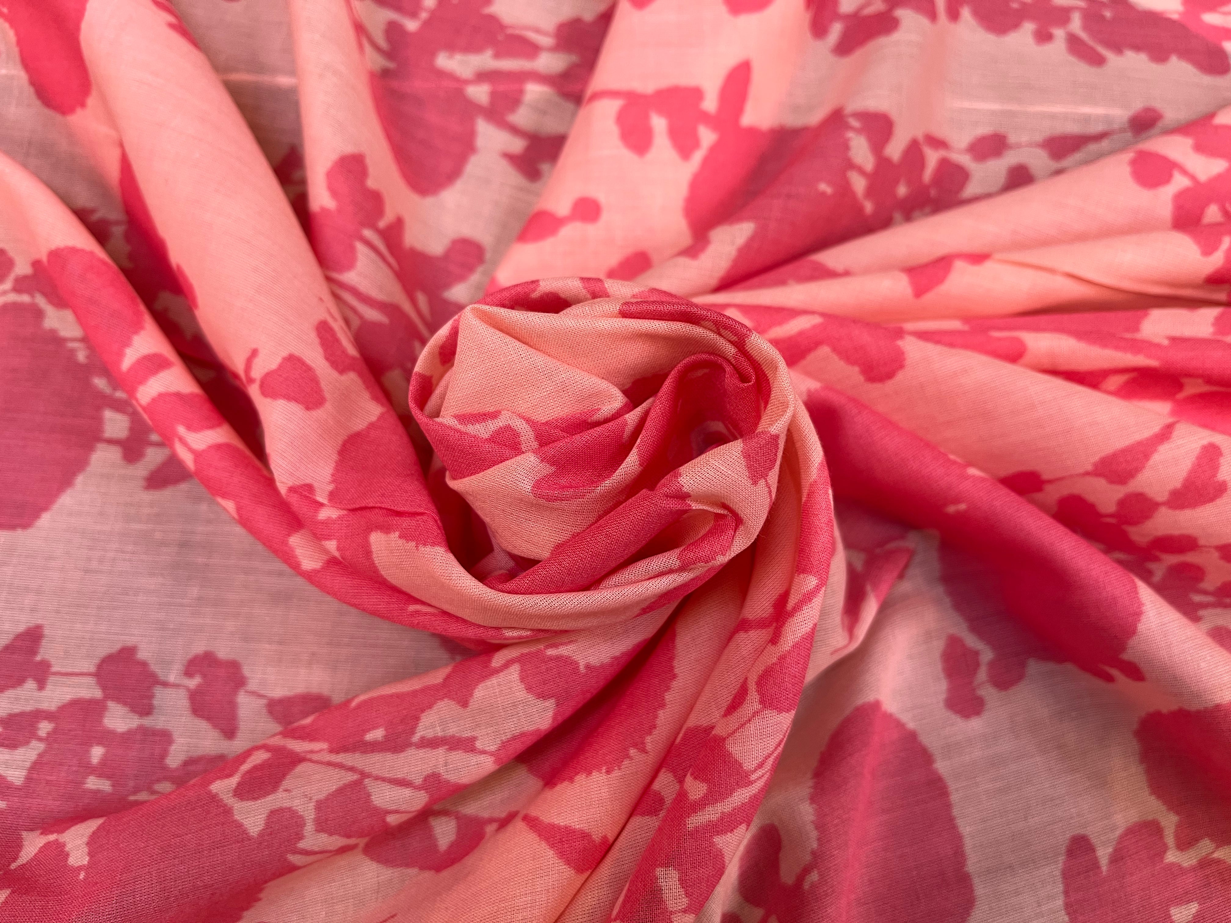 VOILE DE COTON IMPRESSION DE ROSE FLORAL - My Little Coupon