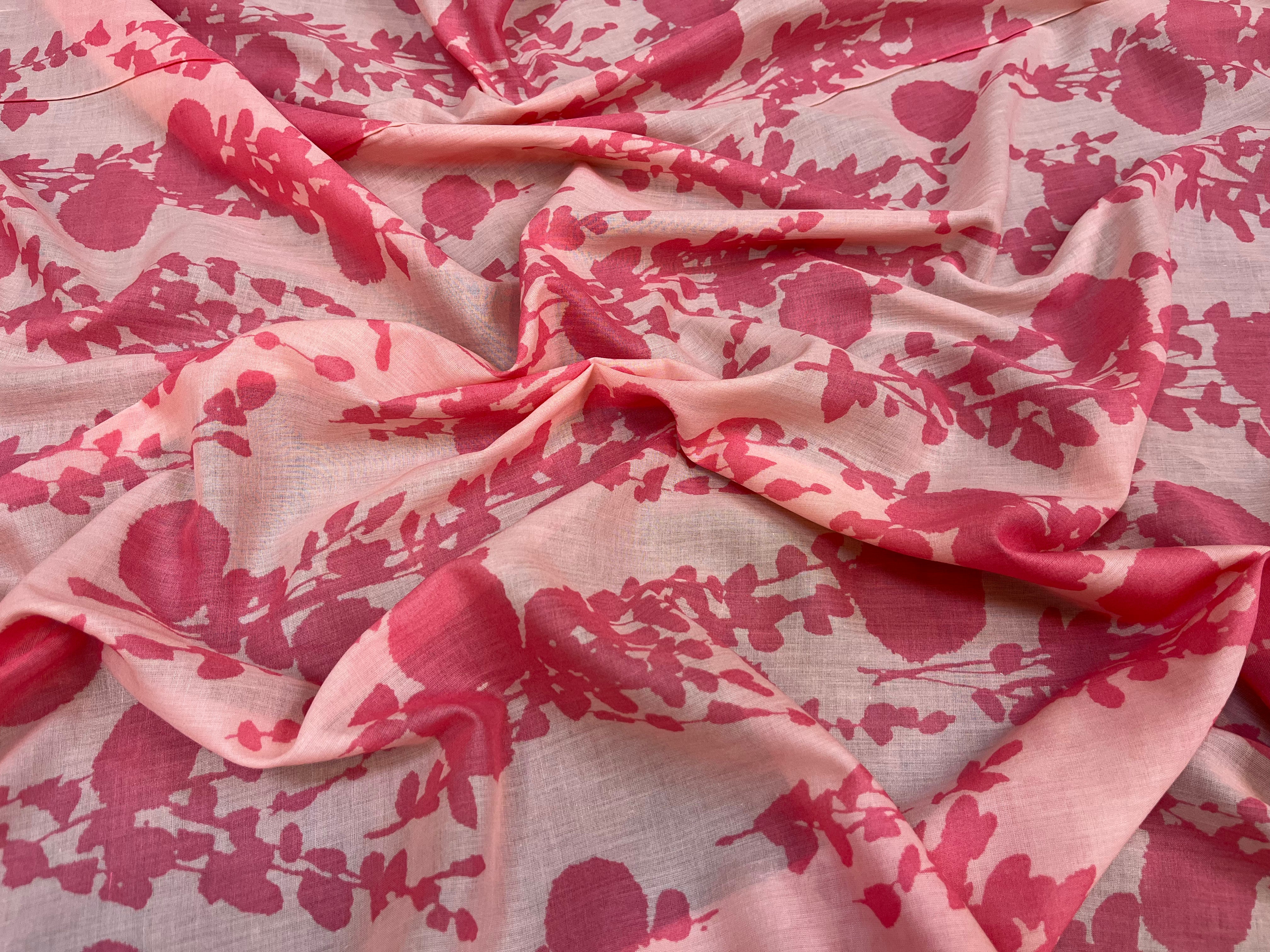 VOILE DE COTON IMPRESSION DE ROSE FLORAL - My Little Coupon