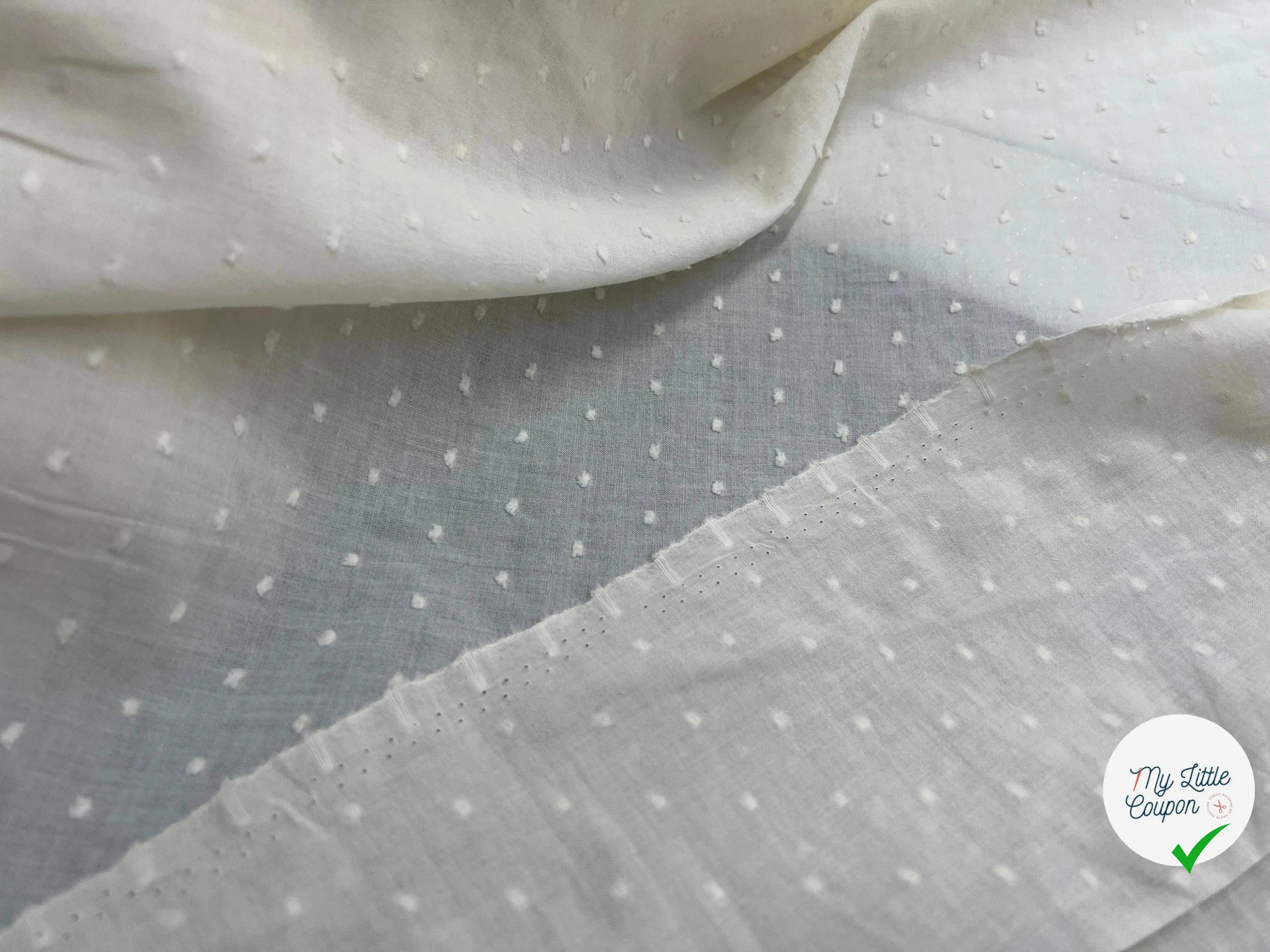 VOILE DE COTON PLUMETIS NATUREL - My Little Coupon - tissu - coudre
