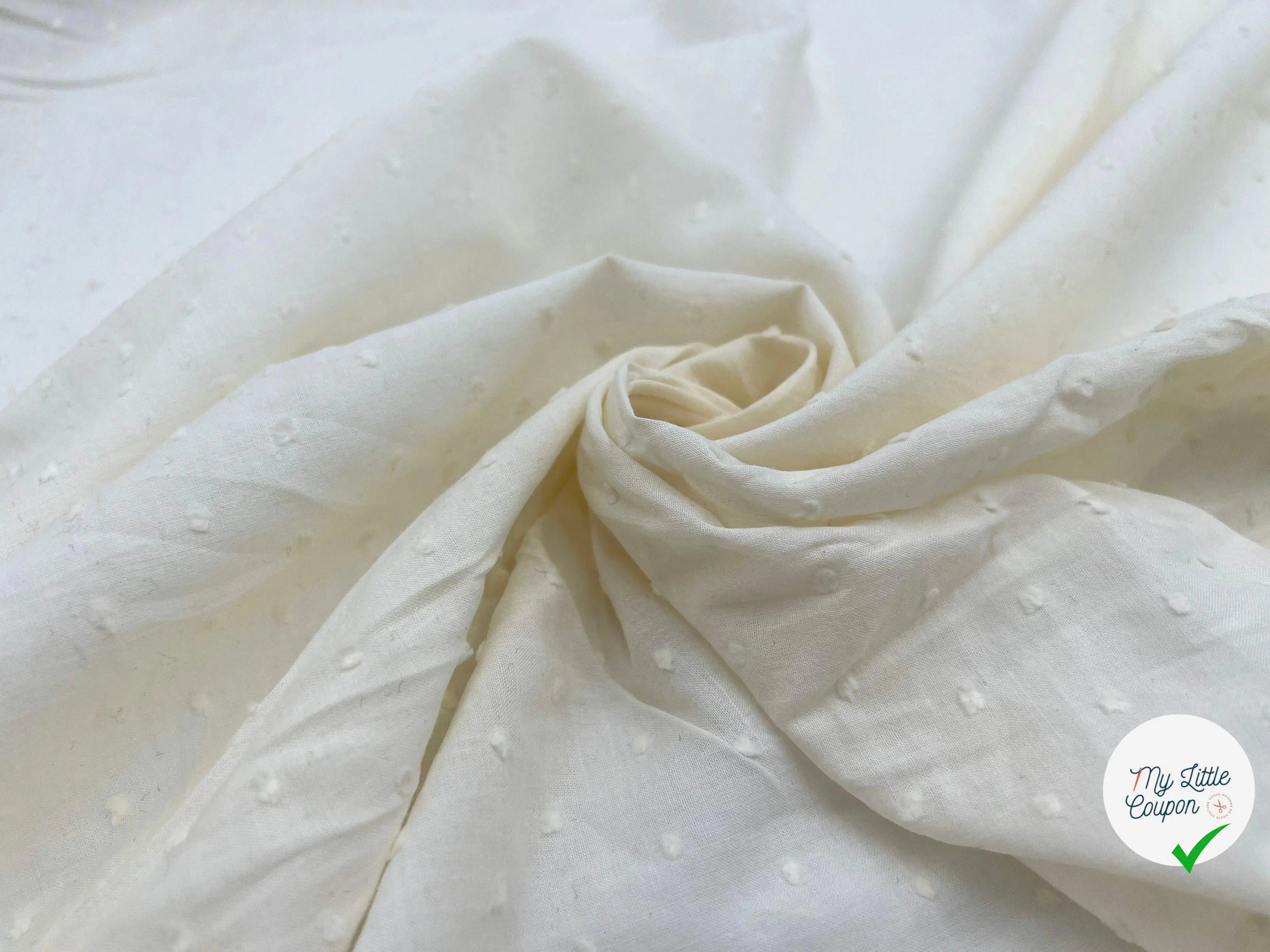 VOILE DE COTON PLUMETIS NATUREL - My Little Coupon - tissu - coudre