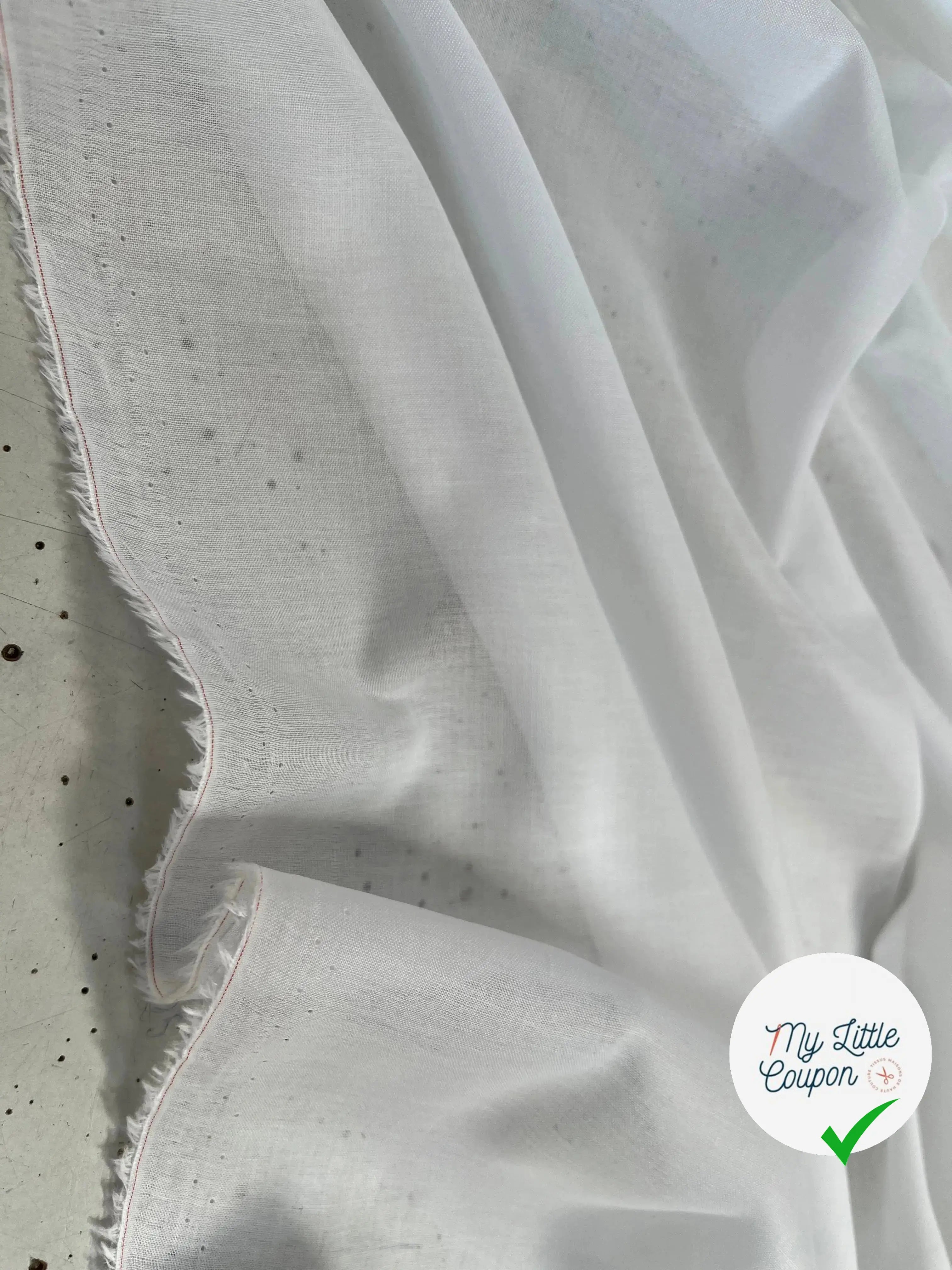 VOILE DE COTON UNI BLANC ELEGANT - My Little Coupon