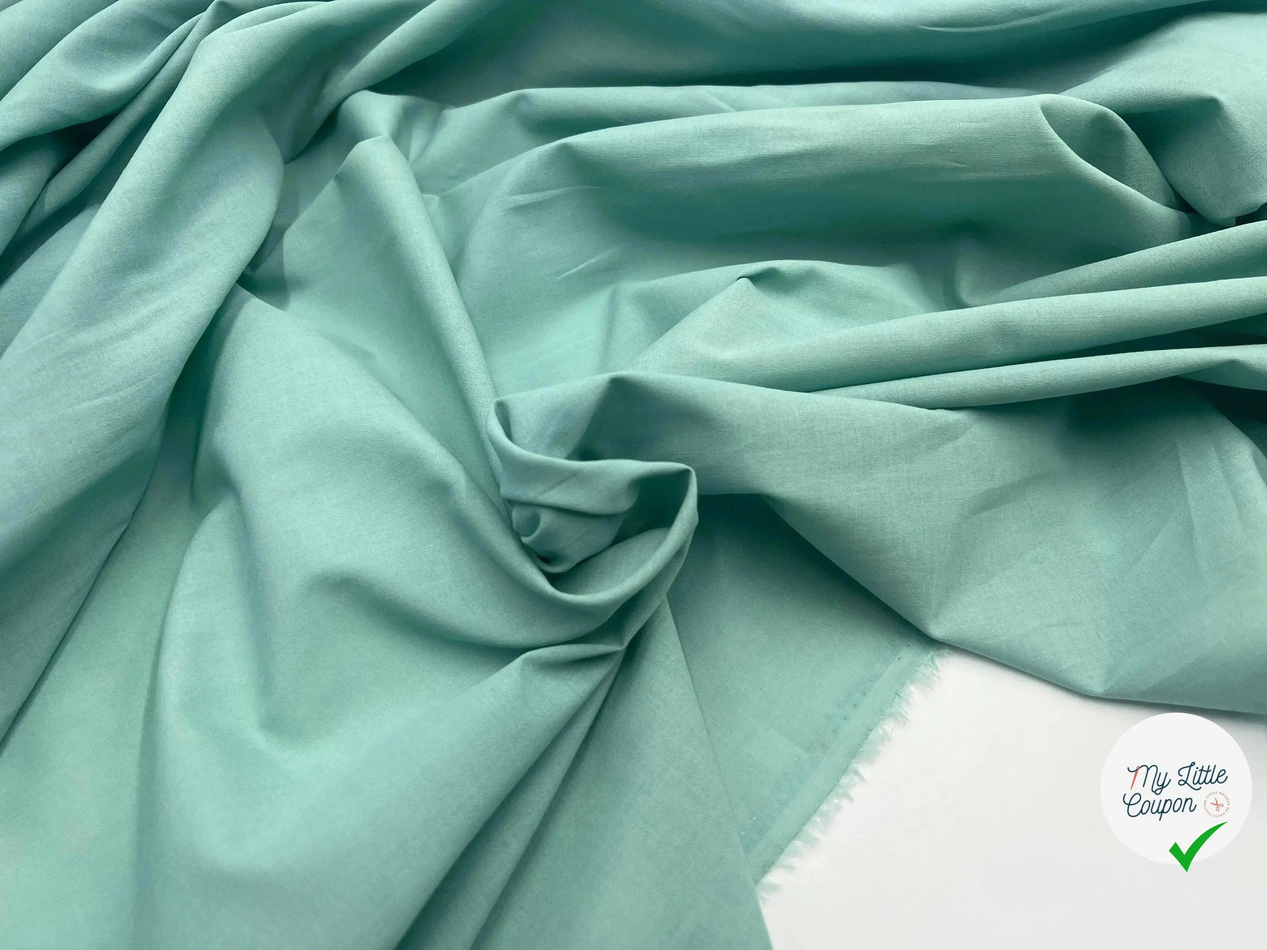 VOILE DE COTON VERT AMANDE - My Little Coupon - tissu - coudre