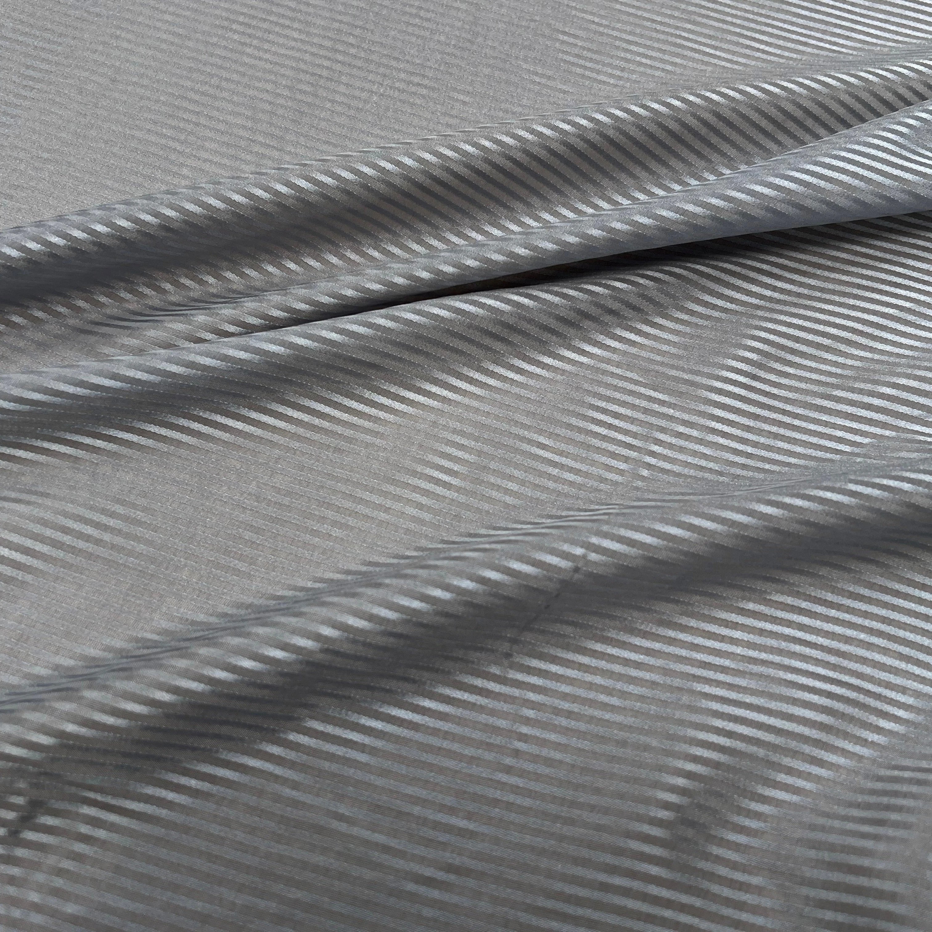 (Chute) VOILE DE SOIE À RAYURE GRIS 100% SOIE - My Little Coupon