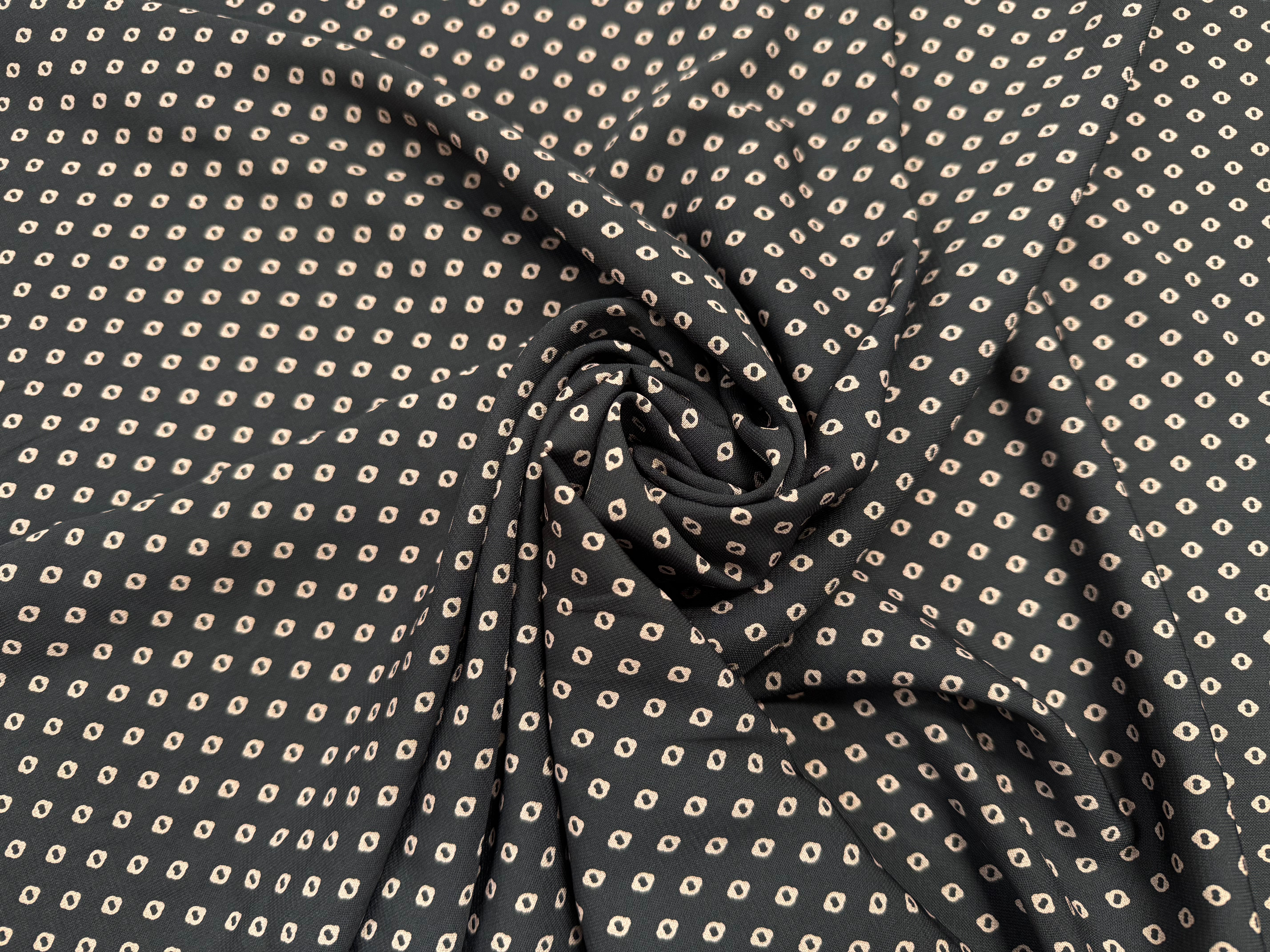 WOOLPEACH FOND NAVY MOTIFS GÉOMÉTRIQUES CIRCULAIRES MARRON - My Little Coupon