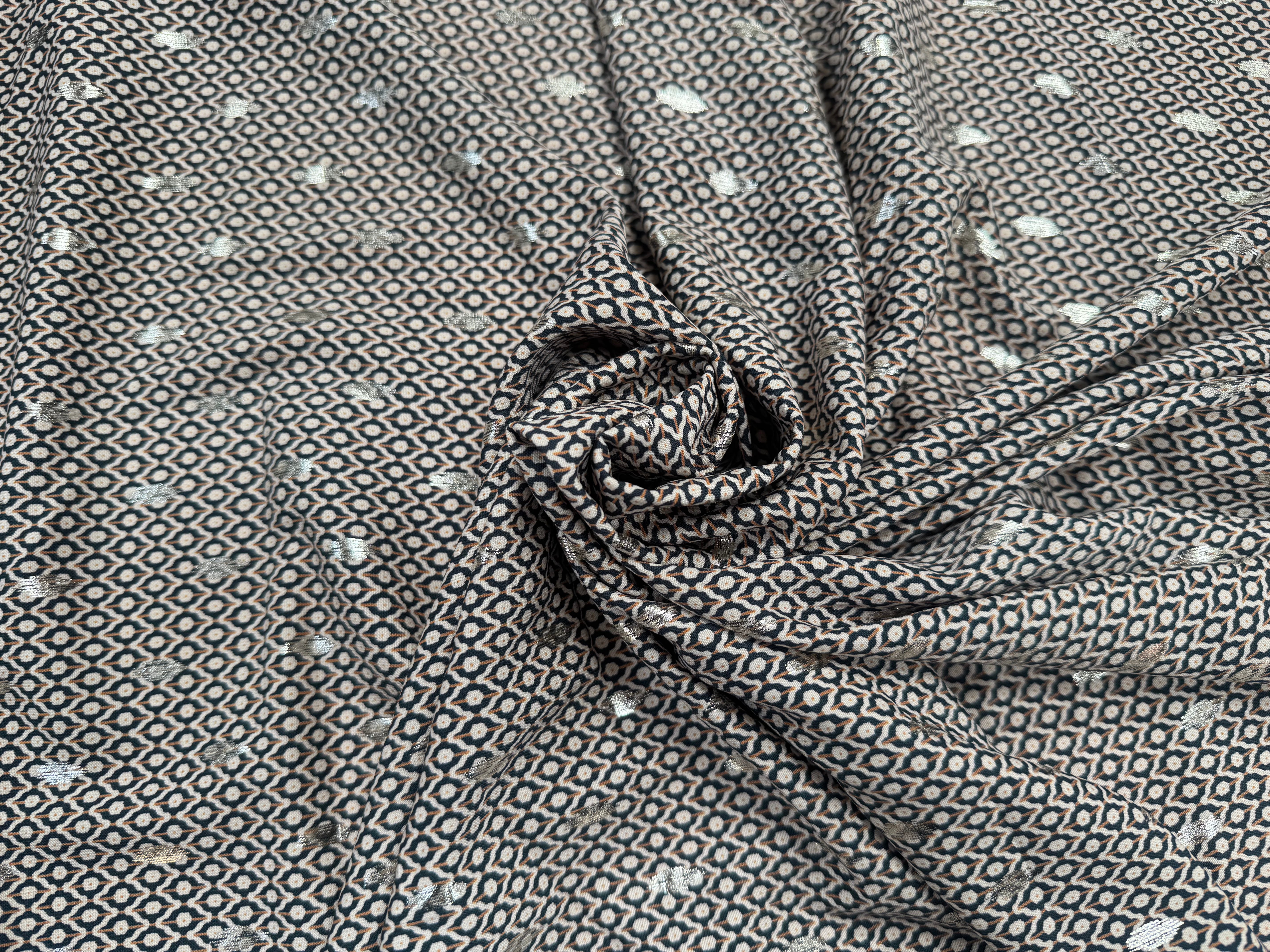 WOOLPEACH FOND VERT MOTIFS GÉOMÉTRIQUES MARRON ET VERT DETAILS DORÉ - My Little Coupon