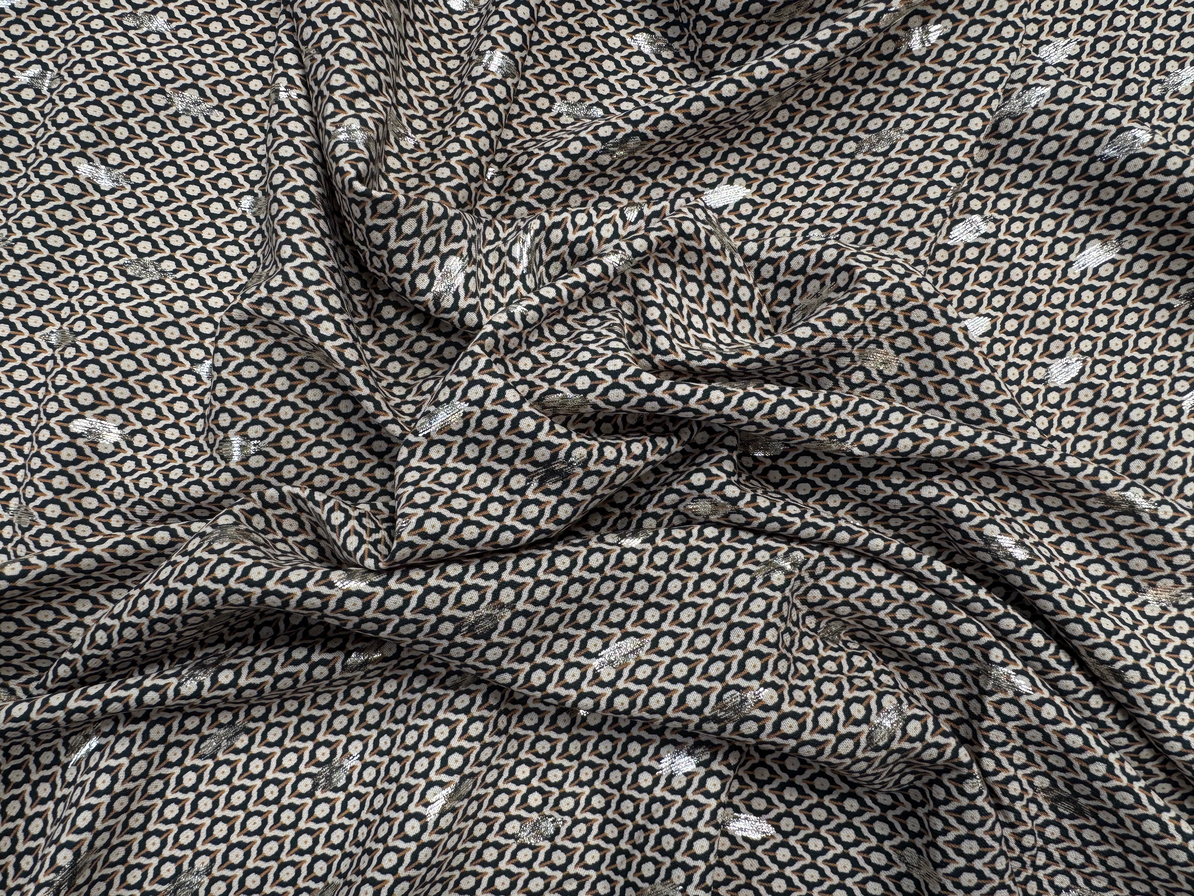 WOOLPEACH FOND VERT MOTIFS GÉOMÉTRIQUES MARRON ET VERT DETAILS DORÉ - My Little Coupon