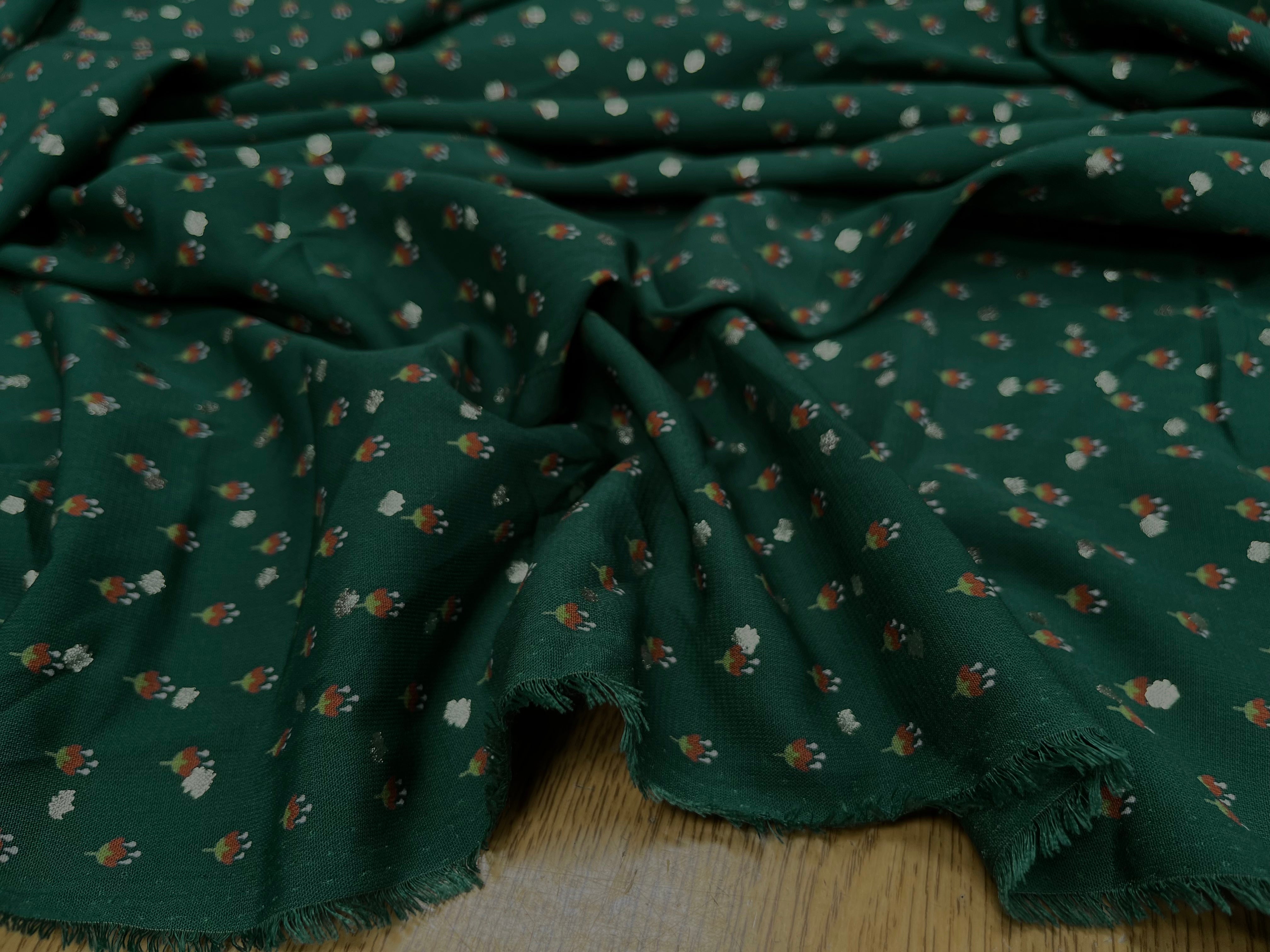 WOOLPEACH VERT PETIT FLEUR TACHE ARGENTÉE - My Little Coupon