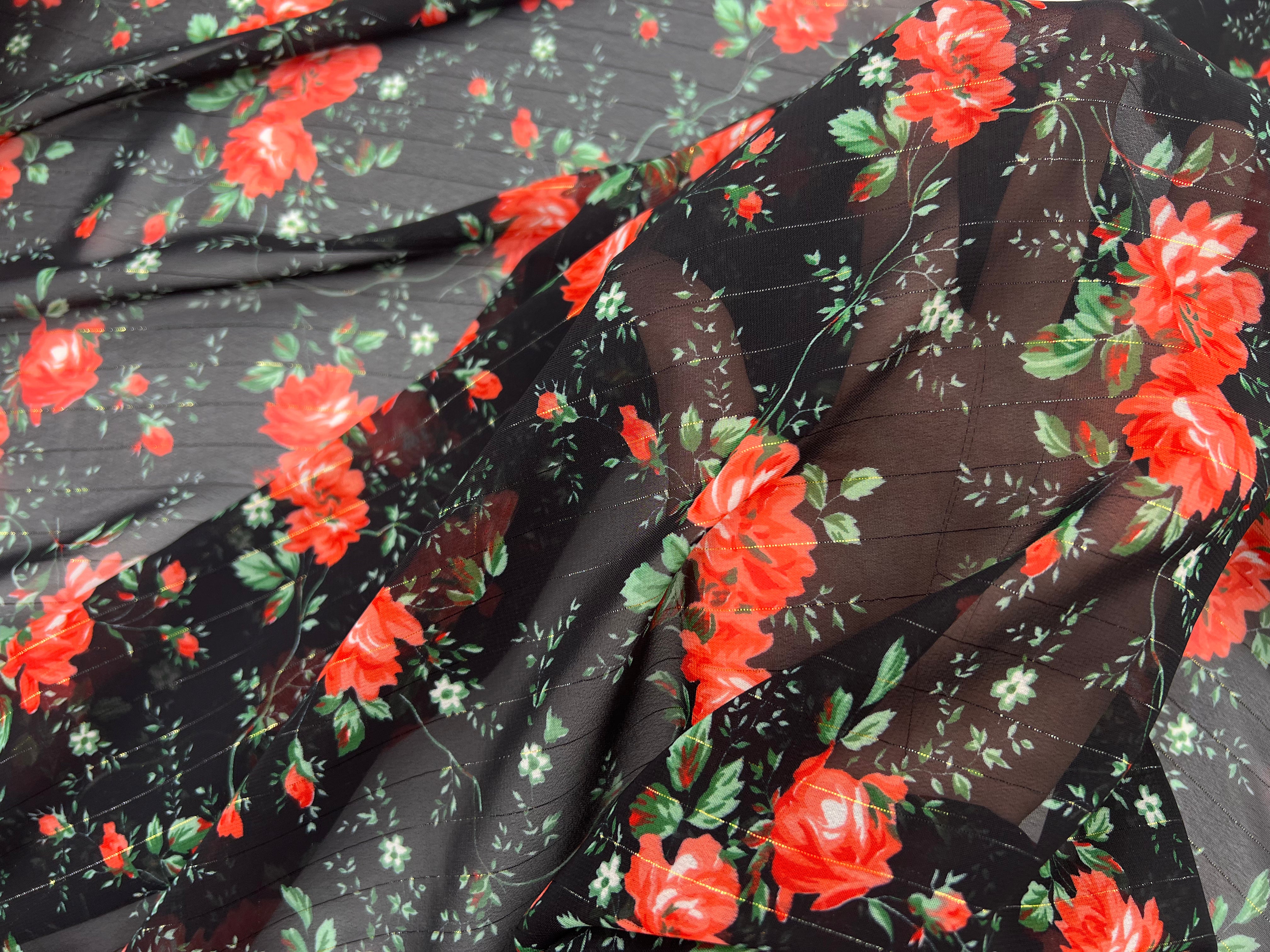 YORYU STRIPE IMPRIMÉ FLEURS FOND NOIR MLC INTERN