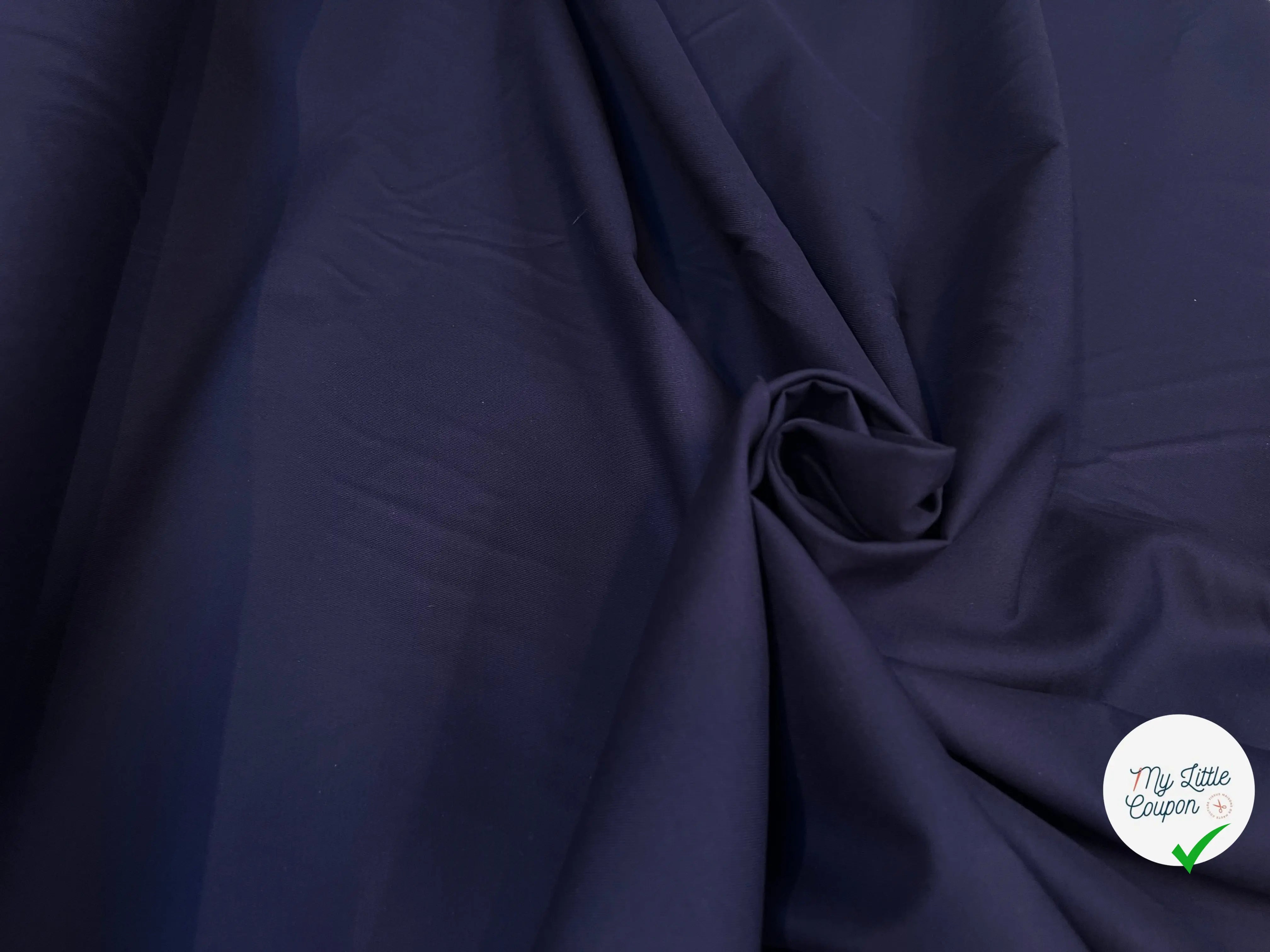 (Chute)GABARDINE DE COTON FINEMENT SERGÉ BLEU - My Little Coupon