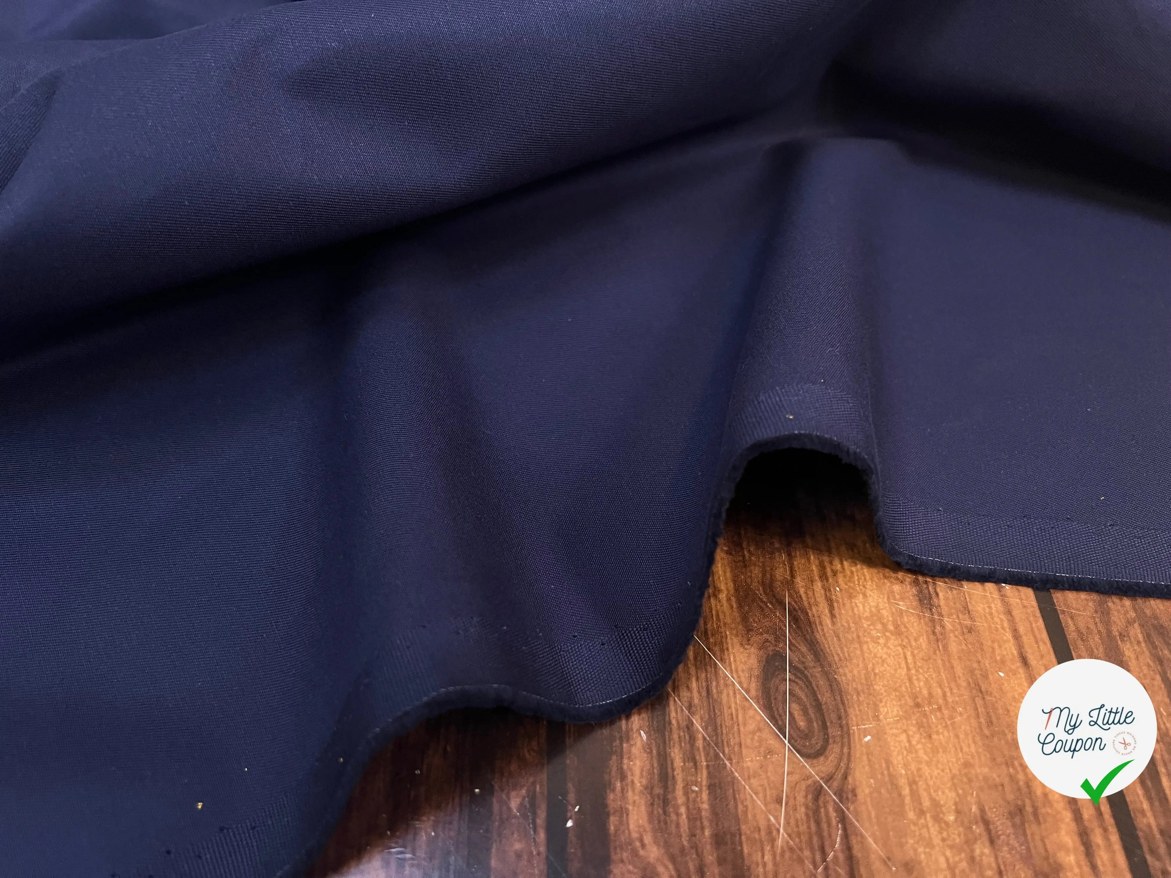 (Chute)GABARDINE DE COTON FINEMENT SERGÉ BLEU - My Little Coupon