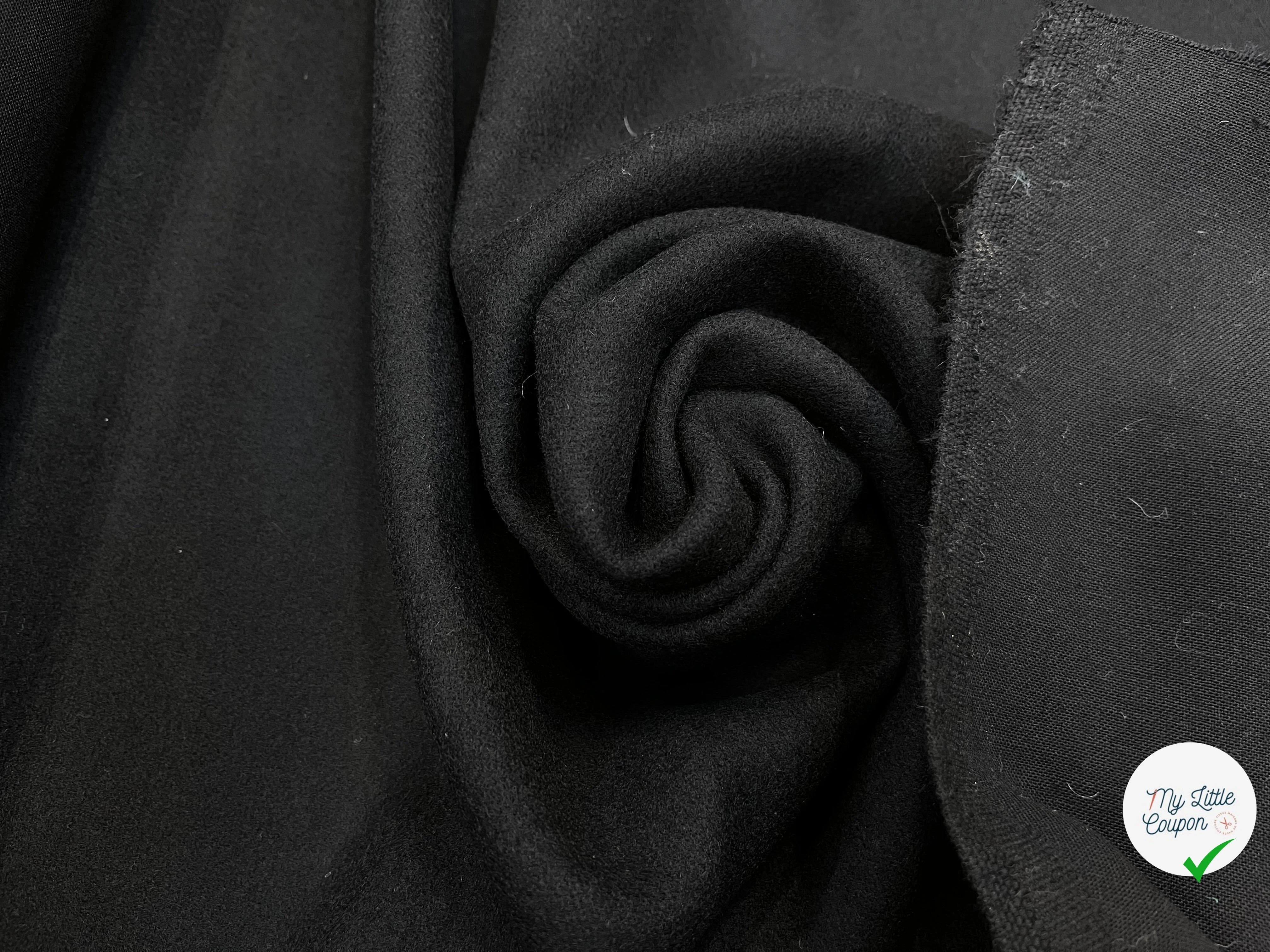 (Chute)LAINAGE MANTEAU NOIR 90% LAINE 160CM - My Little Coupon