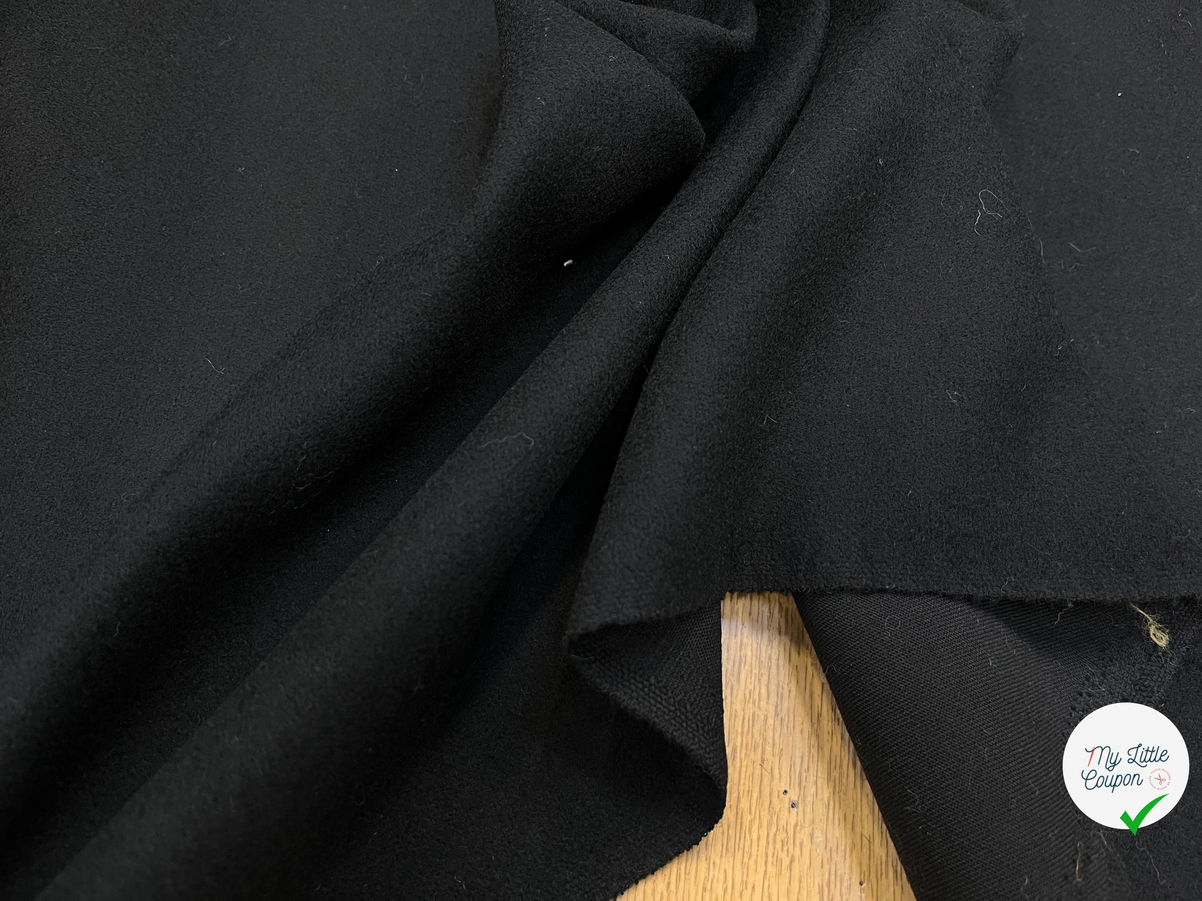 (Chute)LAINAGE MANTEAU NOIR 90% LAINE 160CM - My Little Coupon