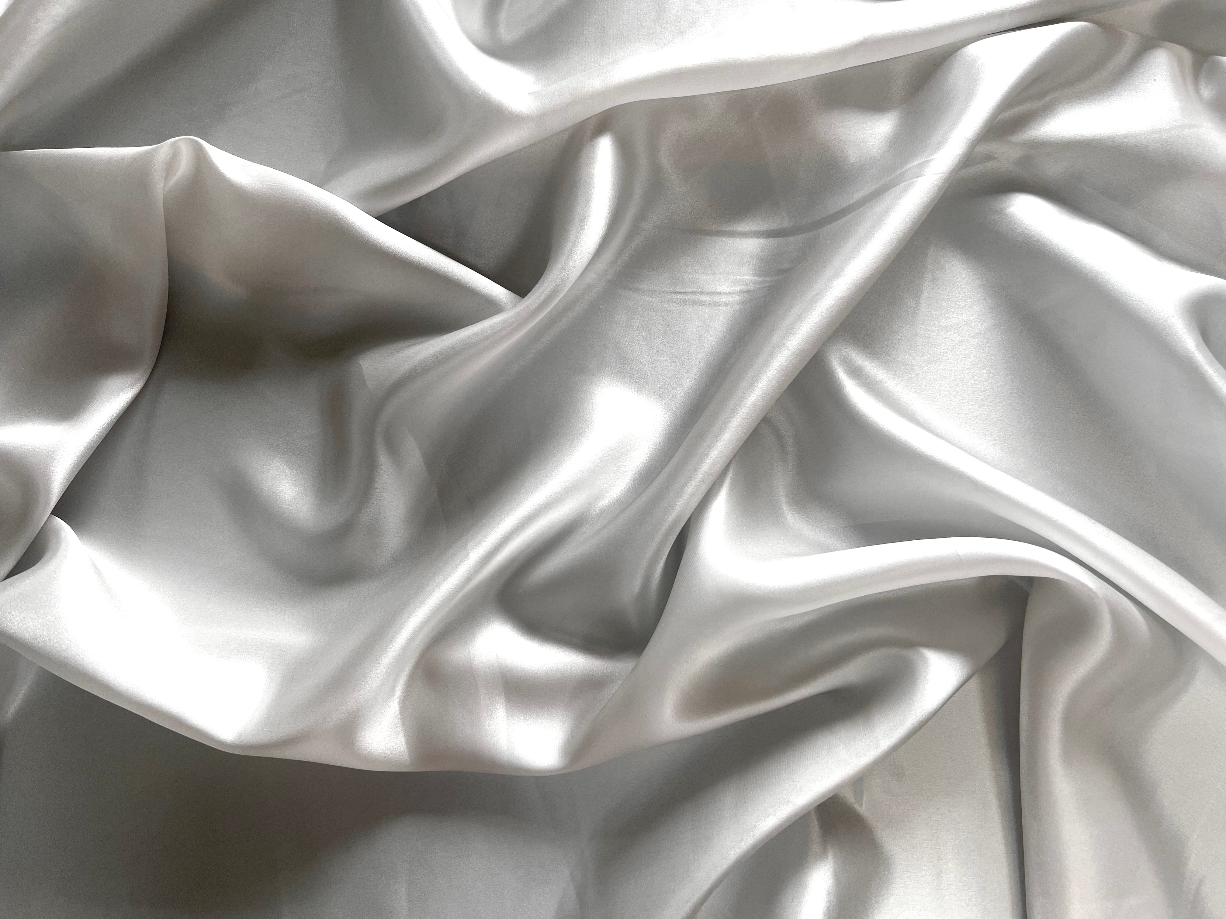 (Chute)SATIN DE SOIE UNI ARGENTE - My Little Coupon
