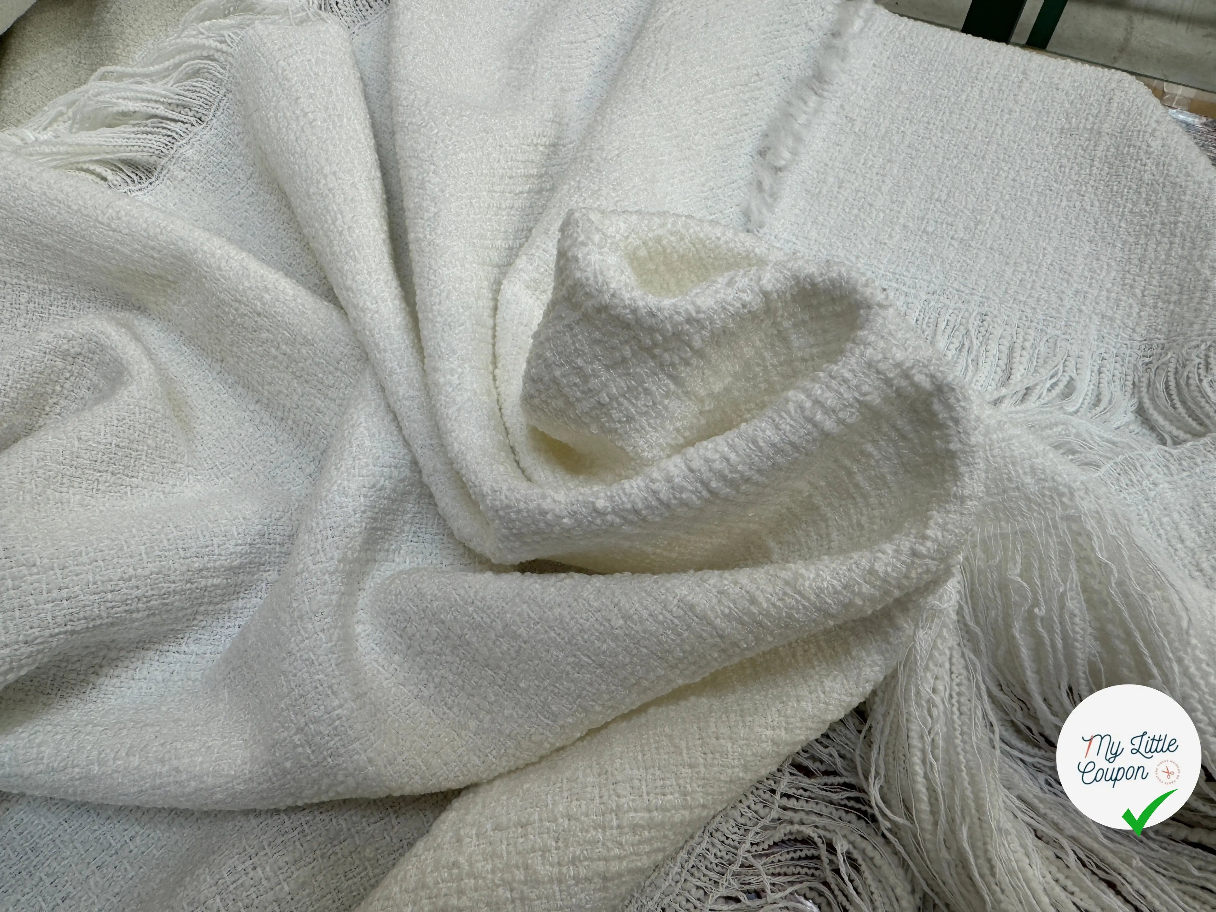 (Chute)TWEED PRINTEMPS PANNEAUX BLANC LEGEREMENT IVOIRE - My Little Coupon