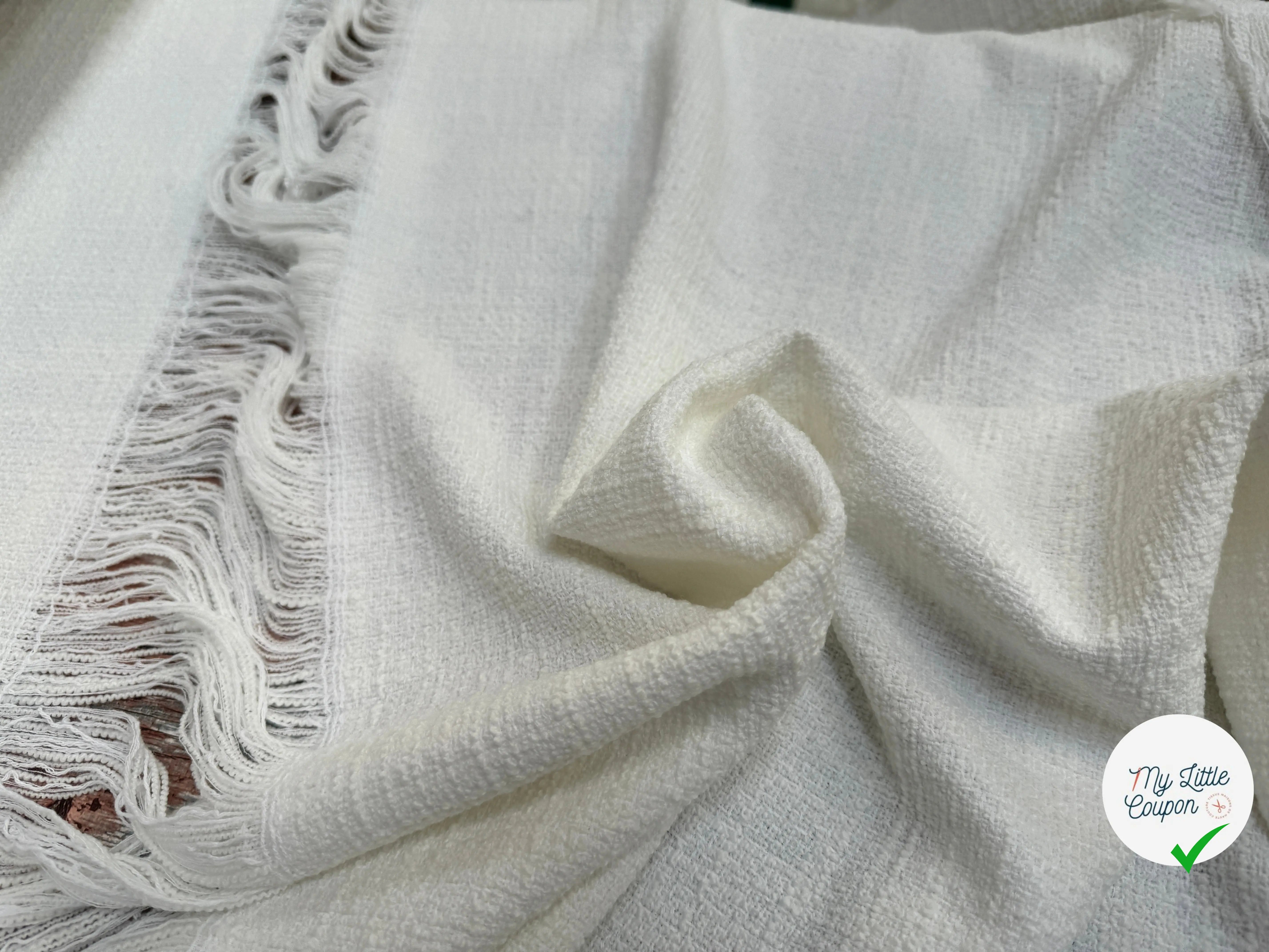 (Chute)TWEED PRINTEMPS PANNEAUX BLANC LEGEREMENT IVOIRE - My Little Coupon