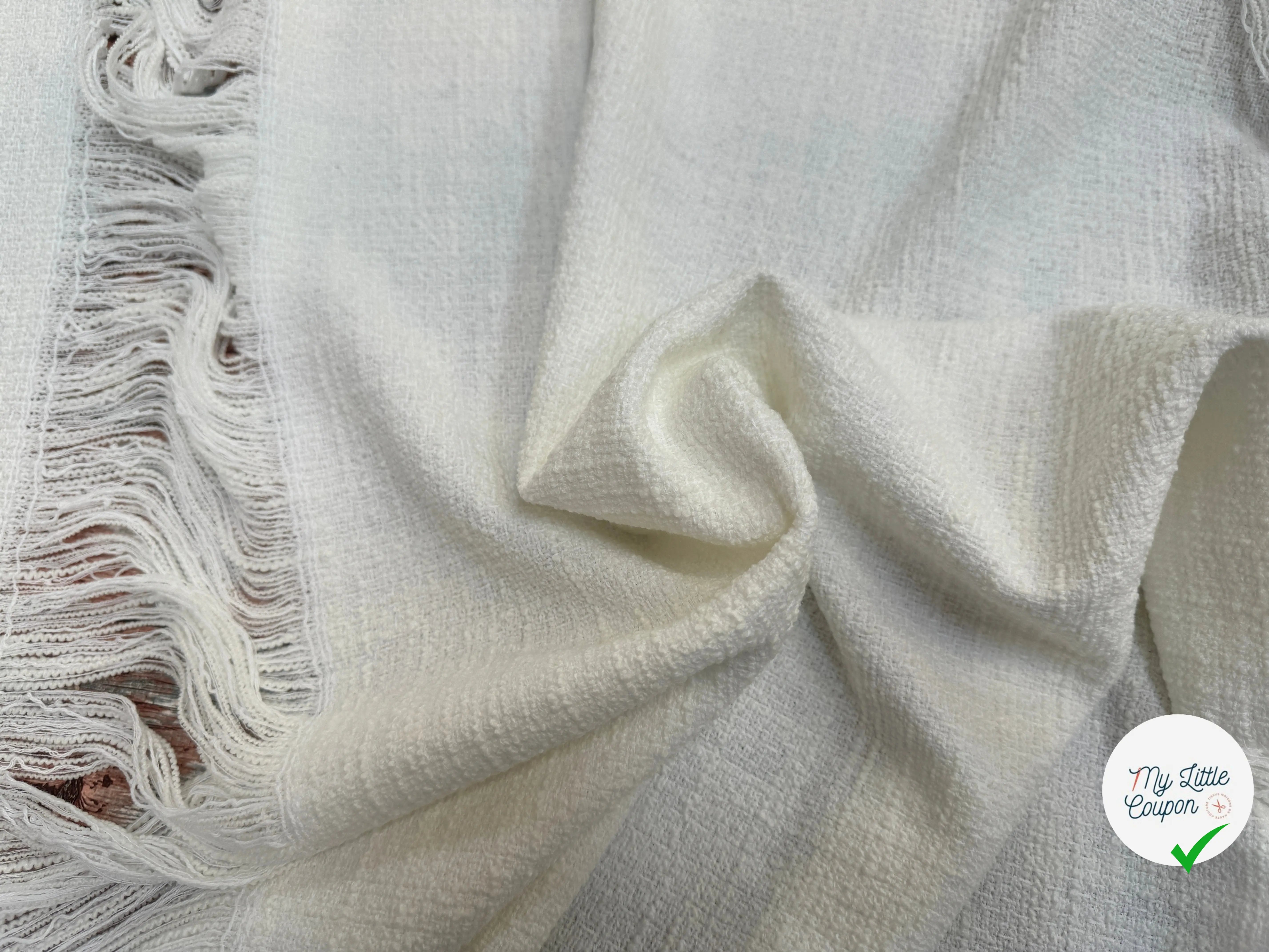 (Chute)TWEED PRINTEMPS PANNEAUX BLANC LEGEREMENT IVOIRE - My Little Coupon