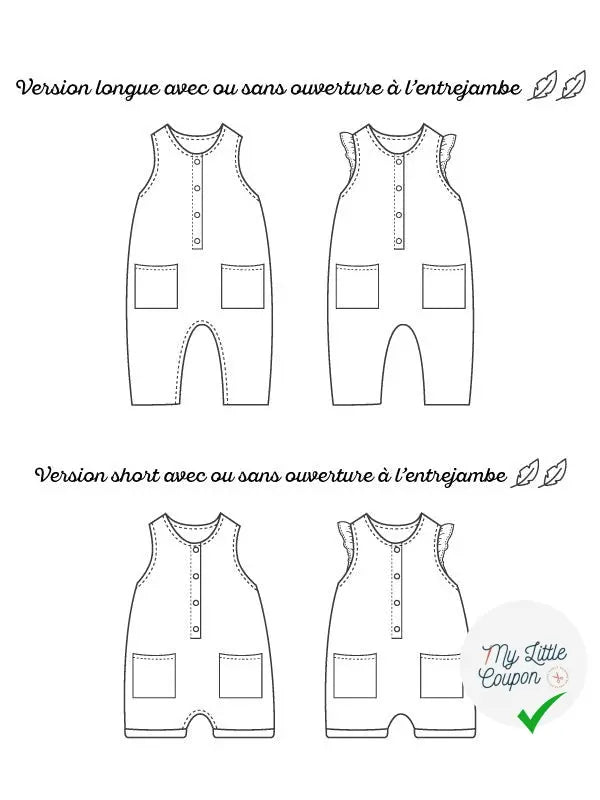 Combinaison Pinson | Du 6 mois au 5 ans | Marmaï Patterns - My Little Coupon - tissu - coudre