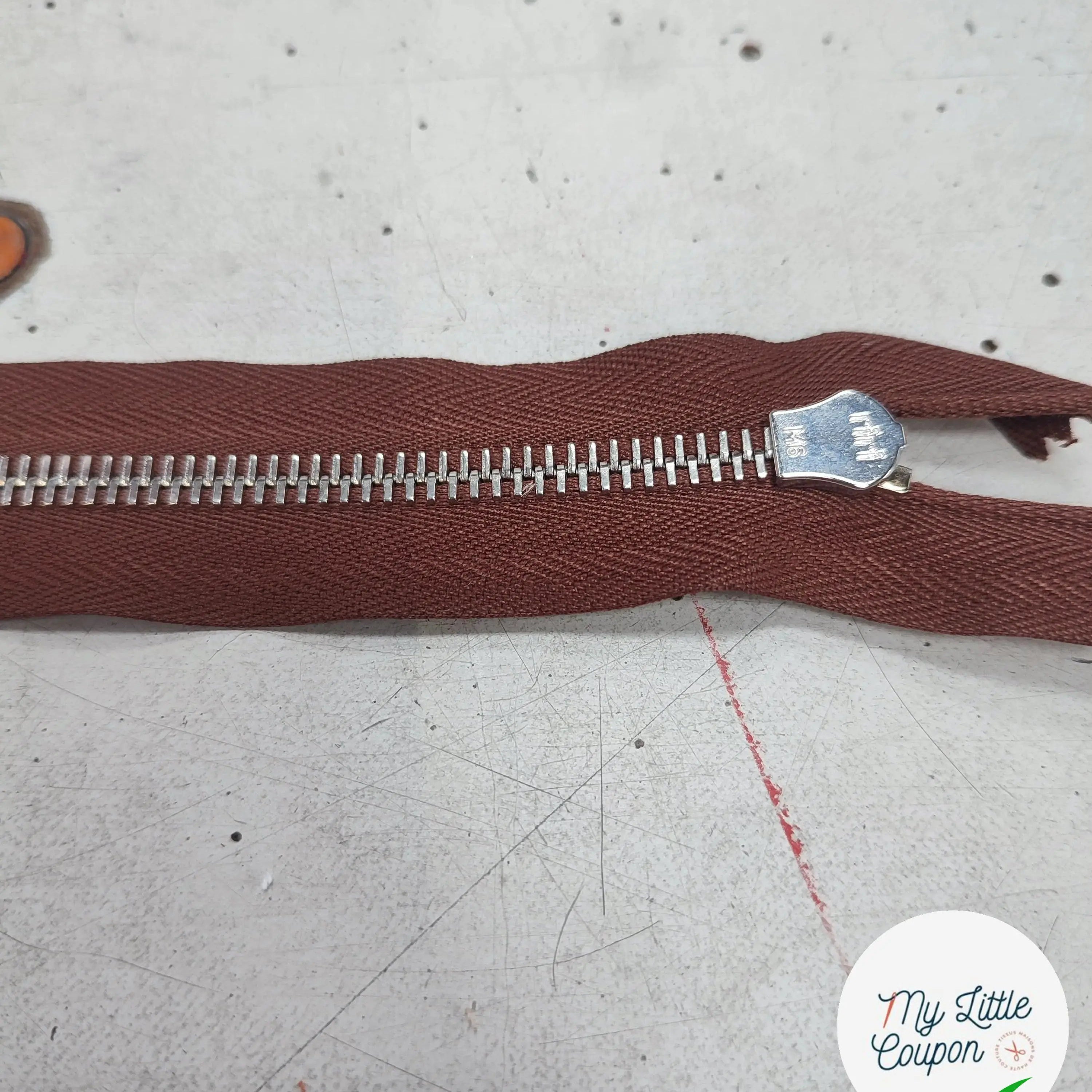 FERMETURE RIRI METAL NON SÉPARABLE 18CM MARRON M6 - My Little Coupon