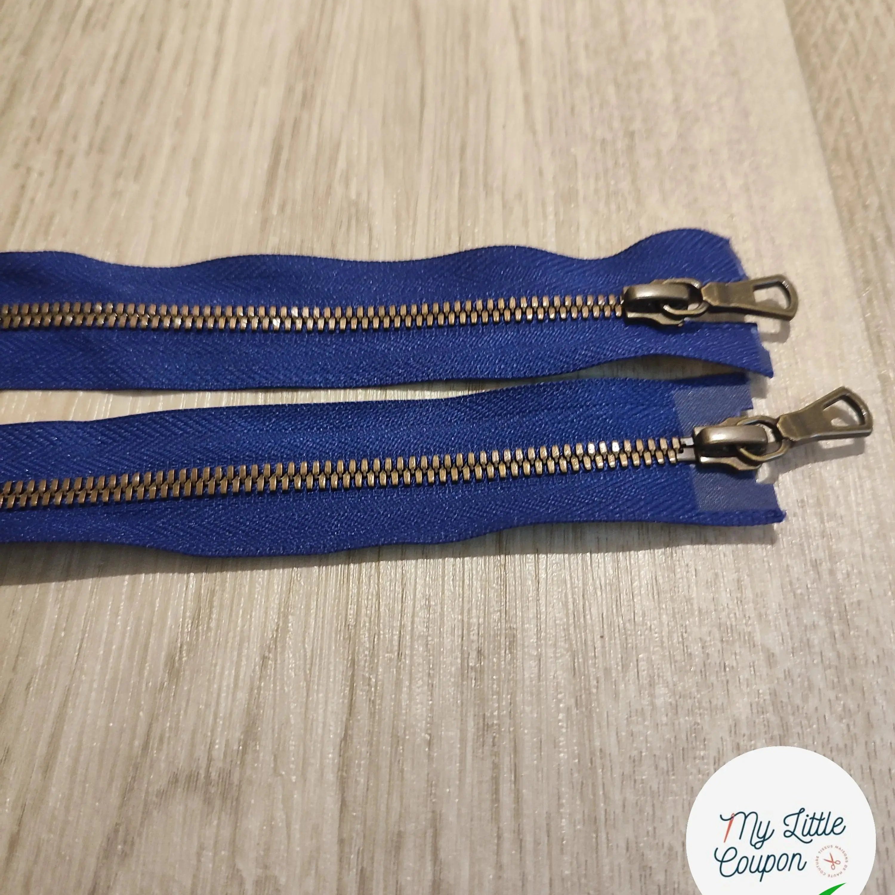 FERMETURE RIRI METAL NON SÉPARABLE DOUBLE CHEMINS 90CM BLEU FONCÉ - My Little Coupon