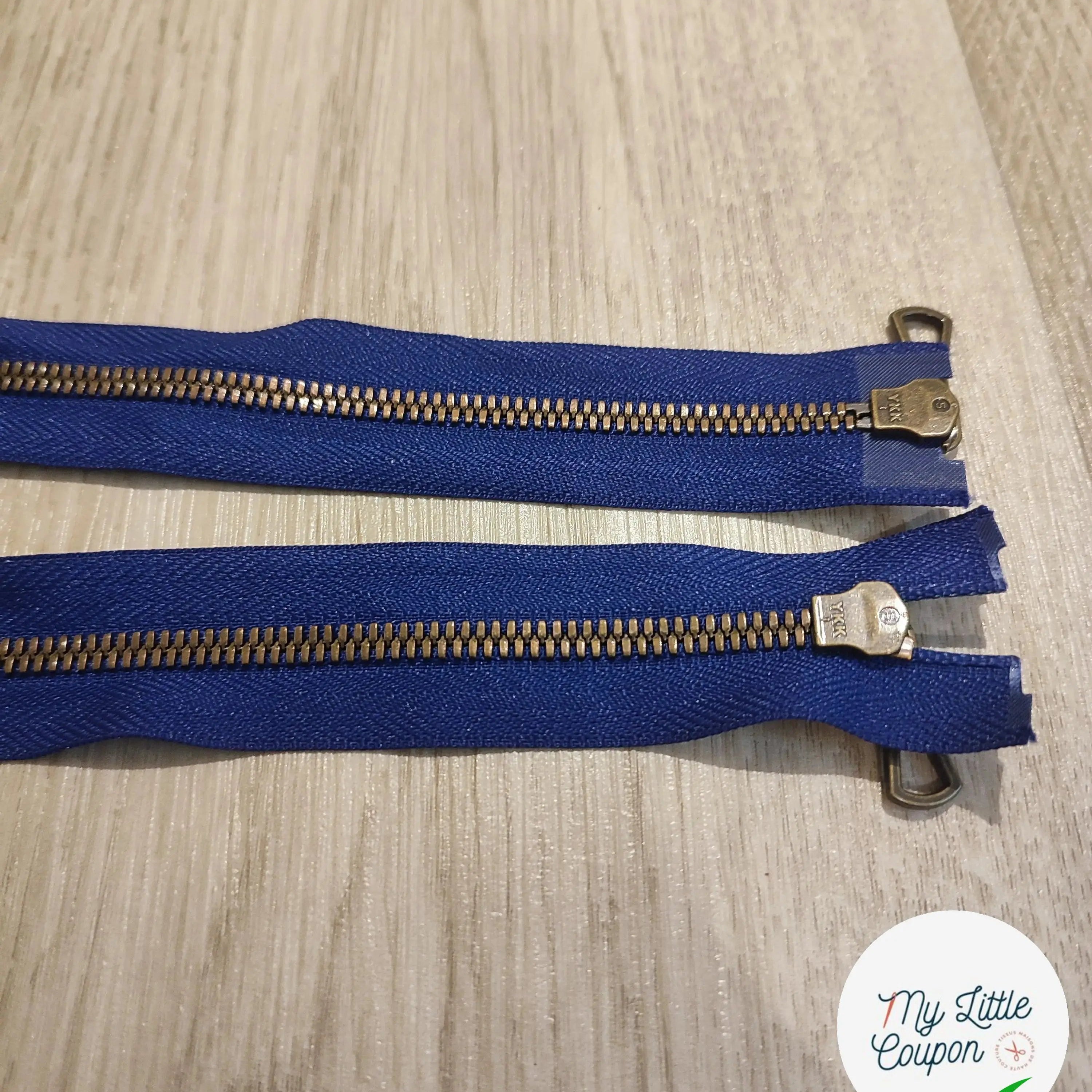 FERMETURE RIRI METAL NON SÉPARABLE DOUBLE CHEMINS 90CM BLEU FONCÉ - My Little Coupon