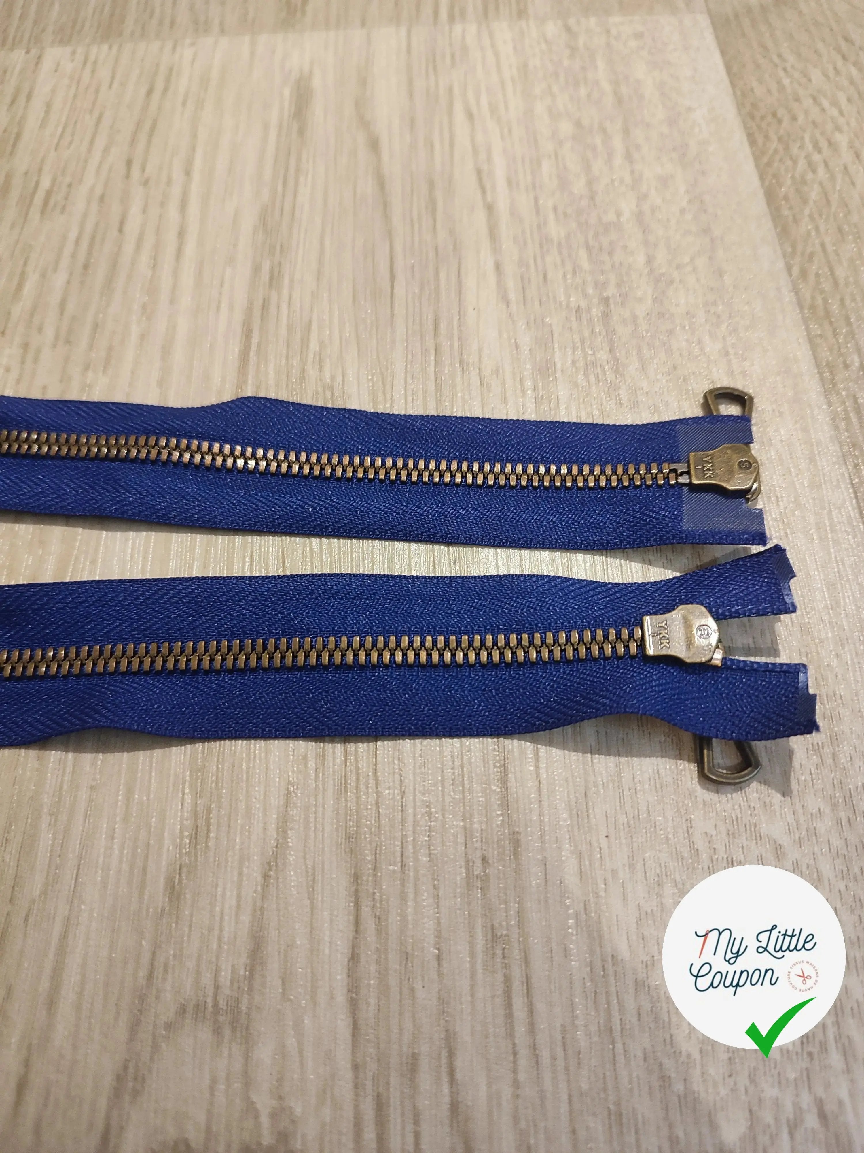 FERMETURE RIRI METAL NON SÉPARABLE DOUBLE CHEMINS 90CM BLEU FONCÉ - My Little Coupon