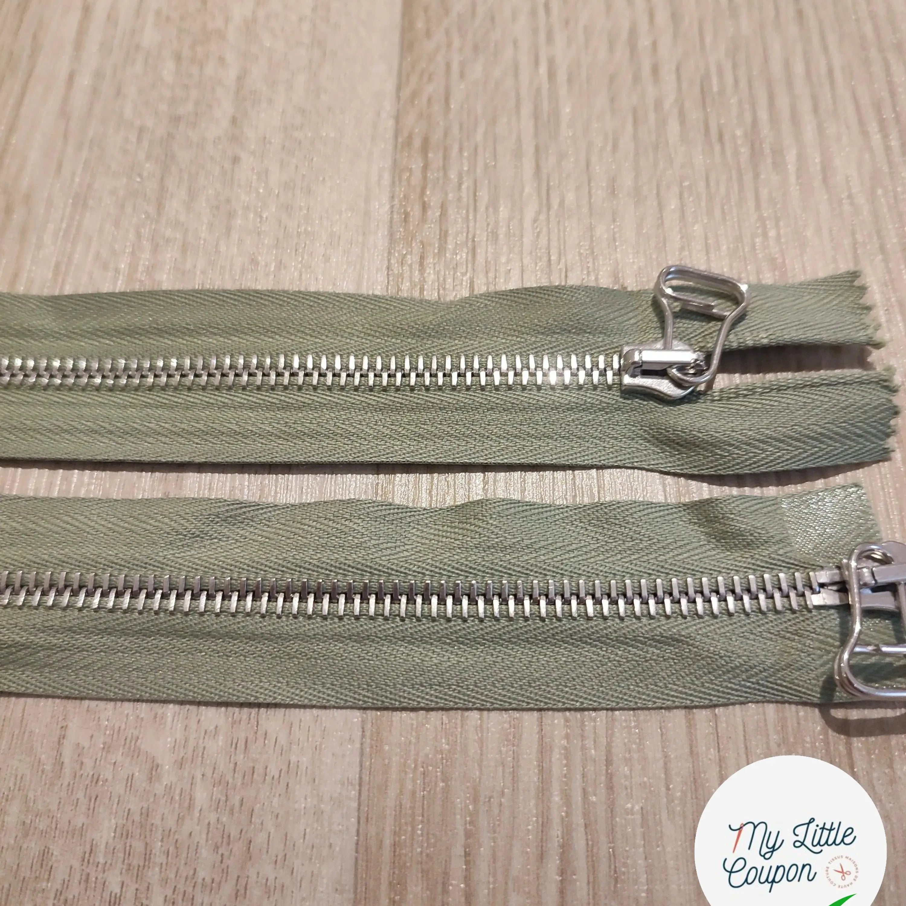 FERMETURE RIRI METAL NON SÉPARABLE DOUBLE CHEMINS 80CM VERT CLAIR - My Little Coupon